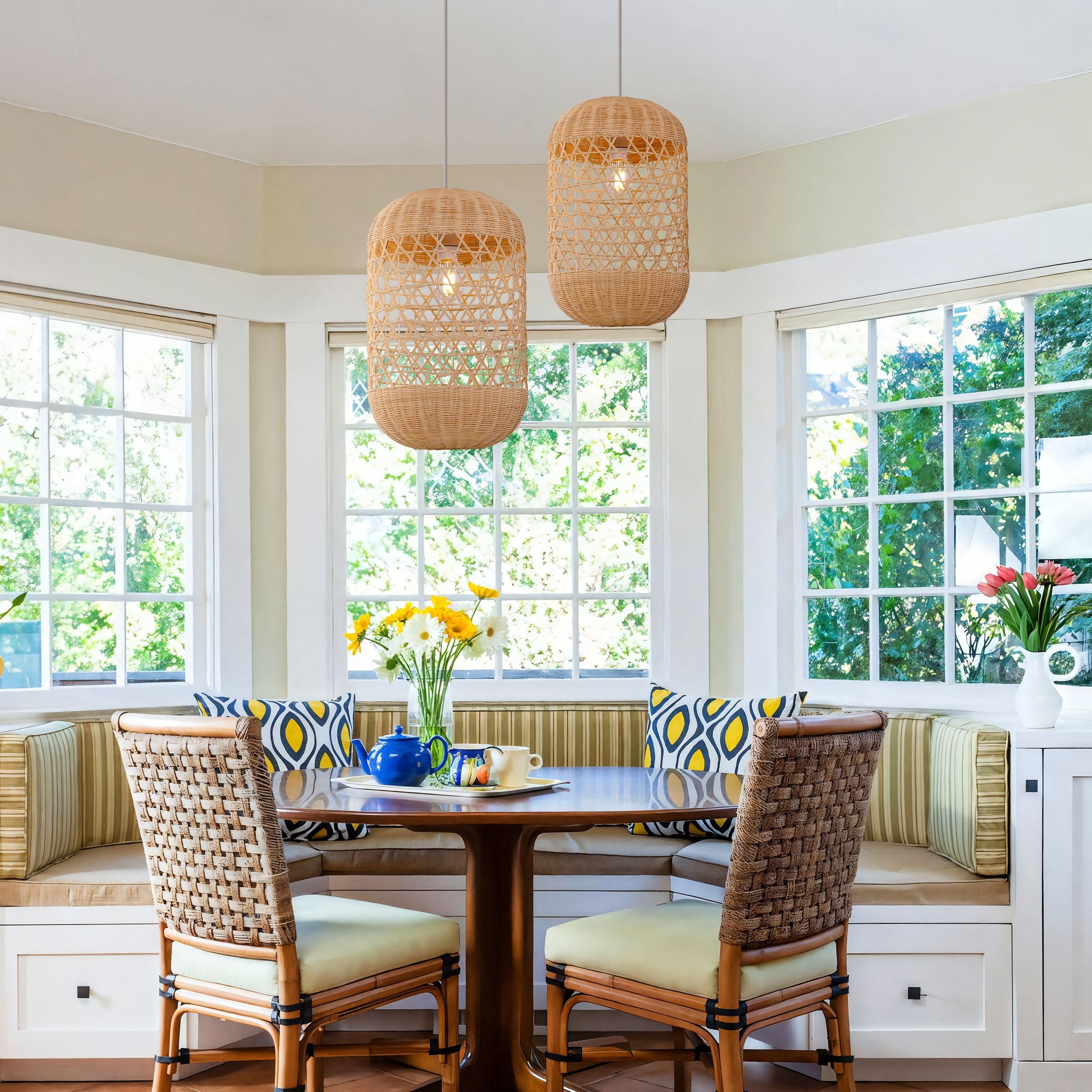 Lightsin Japanese Capsule-Shaped Rattan Pendant Light Lightsin UK 