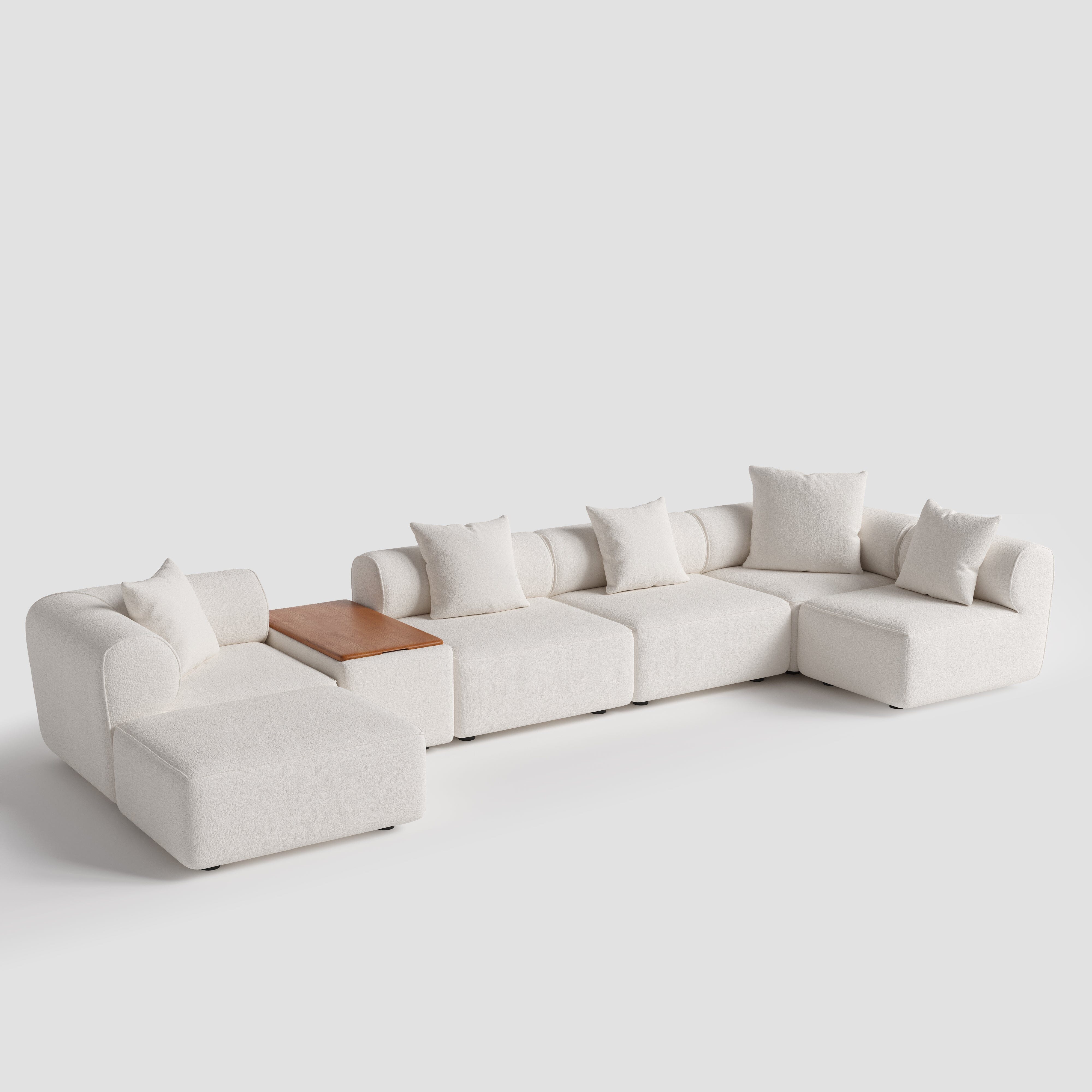 The Plump Modular Bouclé Sofa with Integrated Storage Cottonfy UK 