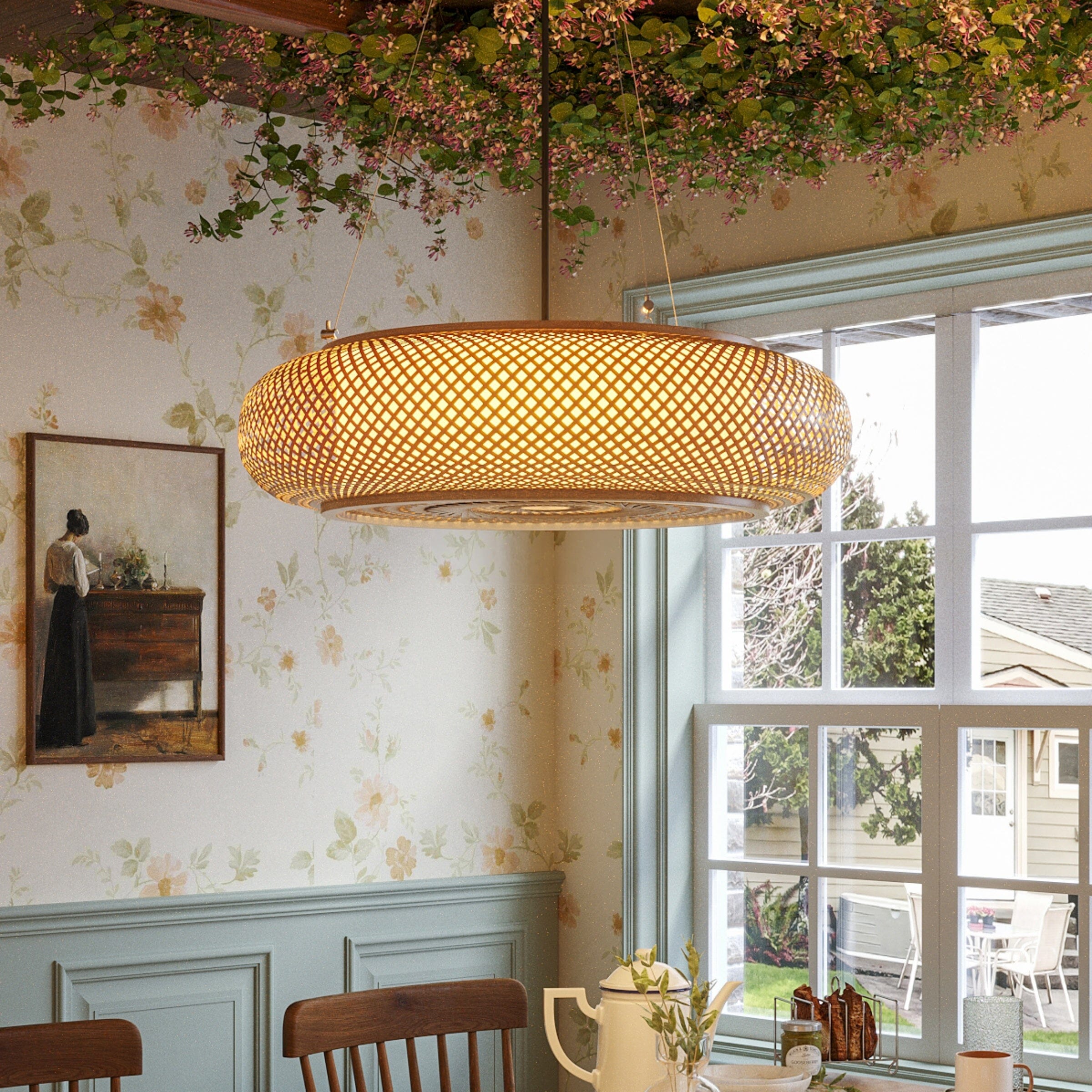 Lightsin Lutta-Natural Bamboo Pendant Light for Warm Ambiance Décor Lightsin UK 1 Unit 