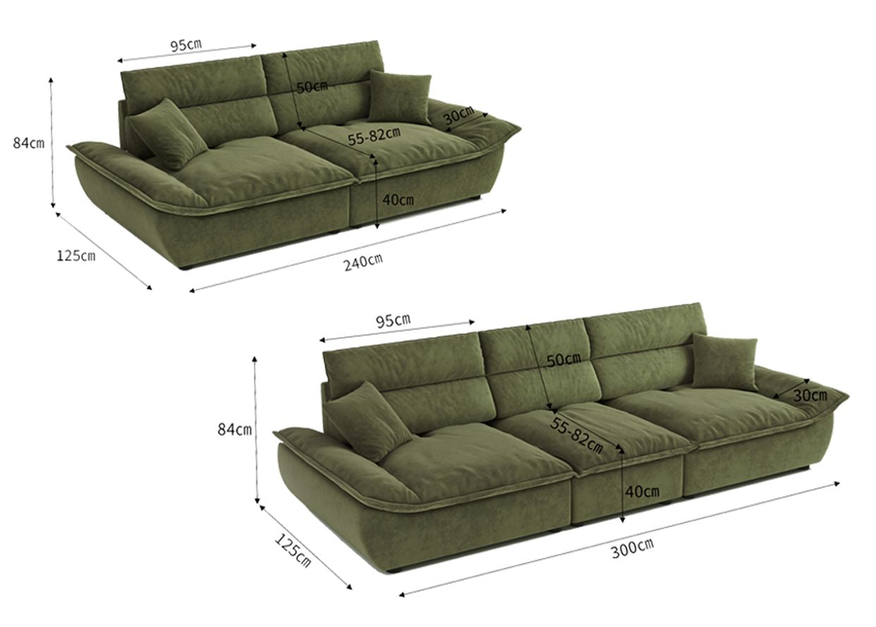 Cottonfy Adjustable Backrest Sailboat Corduroy Sofa Green Cottonfy UK 