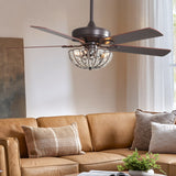 52-inch Coffee Ceiling Fan with Light and Remote