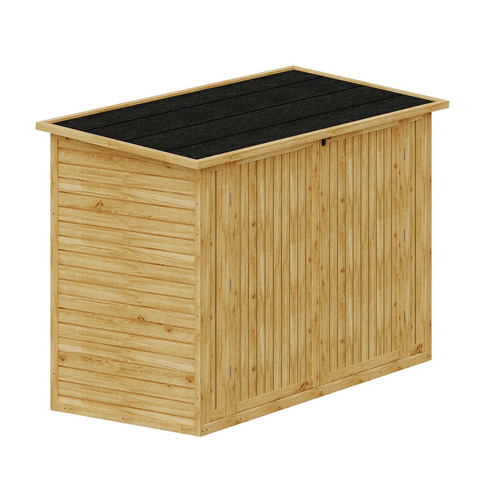 200.5x93x132cm / 220x103x133cm Wooden Bicycle Shed with Asphalt Roof and Steel Locking Door Living and Home 