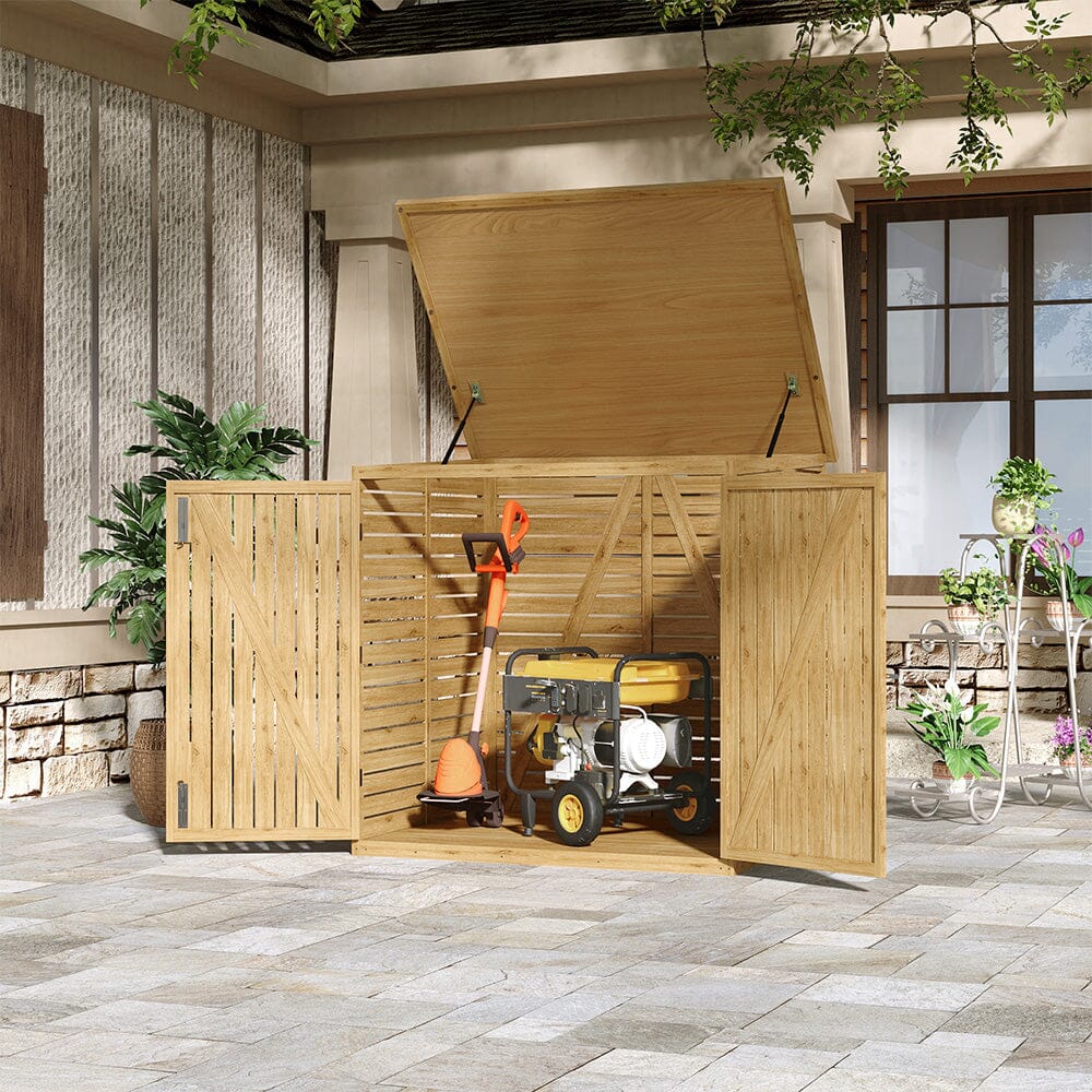 Wooden Bicycle Shed with Asphalt Roof and Steel Locking Door Living and Home 