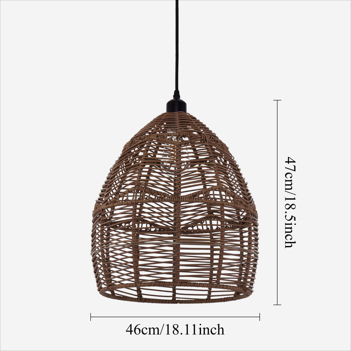 Lightsin Bohemian Woven Rattan Pendant Light Wicker Ceiling Fixture Lightsin UK 