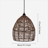 Lightsin Bohemian Woven Rattan Pendant Light Wicker Ceiling Fixture Lightsin UK 