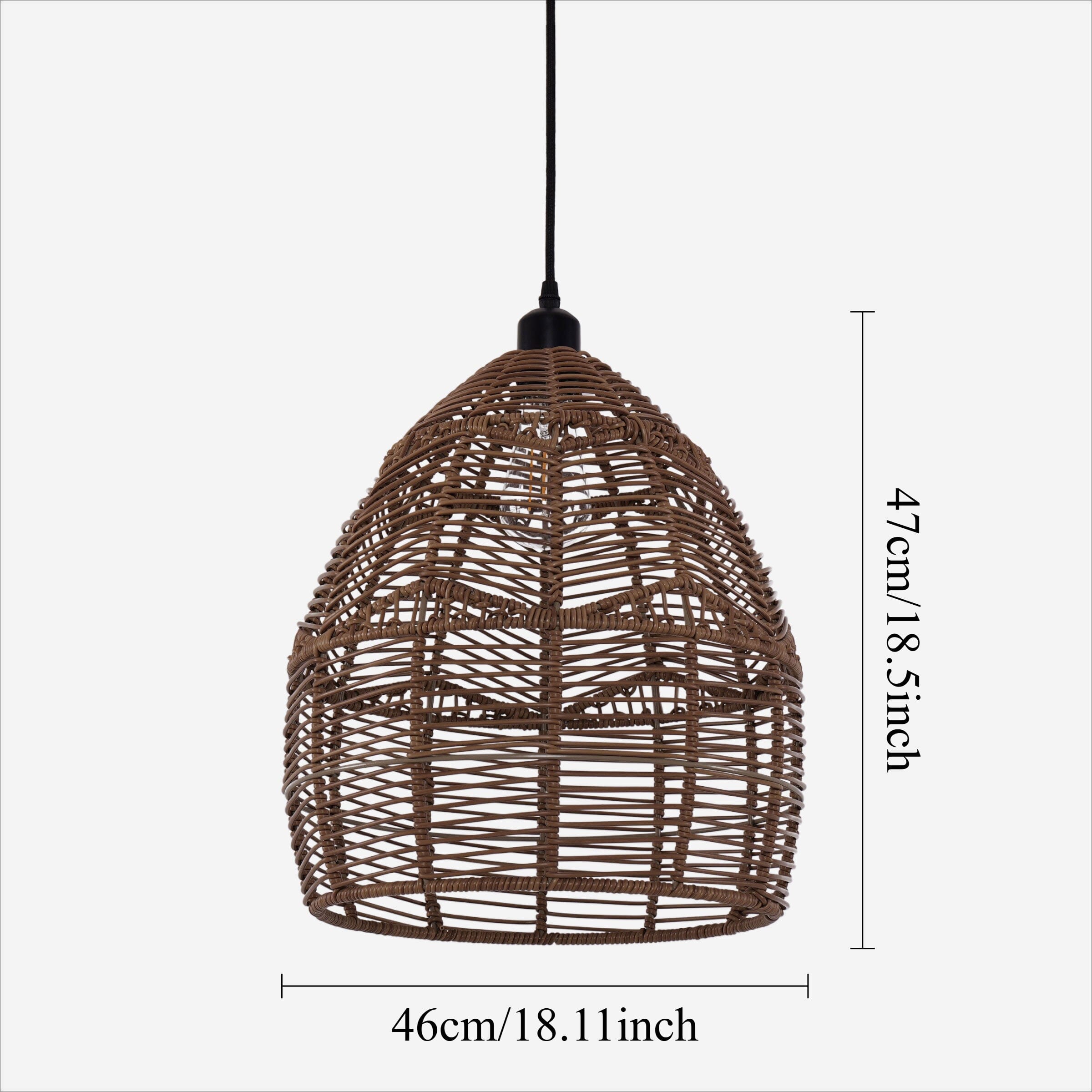 Lightsin Bohemian Woven Rattan Pendant Light Wicker Ceiling Fixture Lightsin UK 