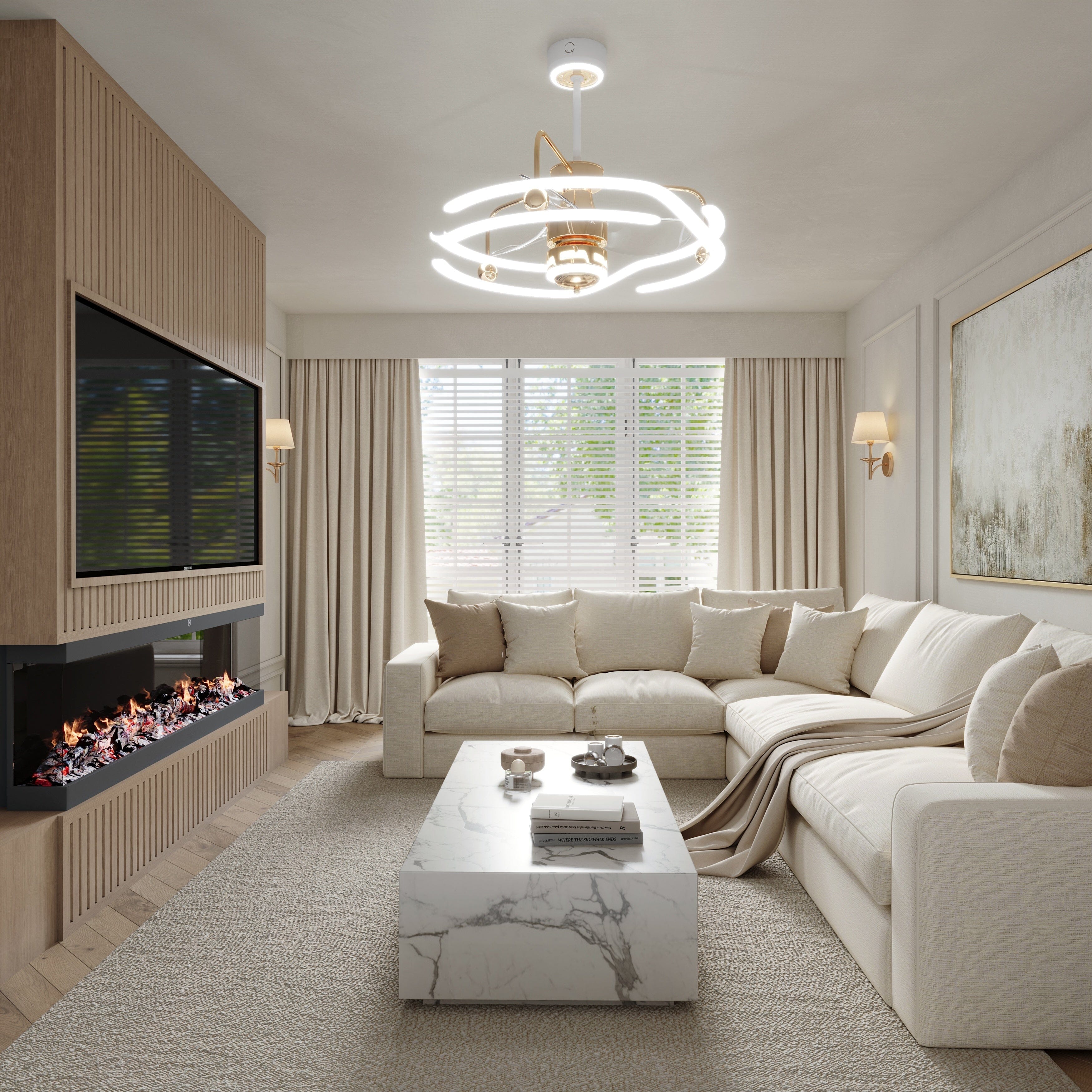 Lightsin Modern Ceiling Fan Light with Remote Control Low-Noise Adjustable Fan Light Lightsin UK 