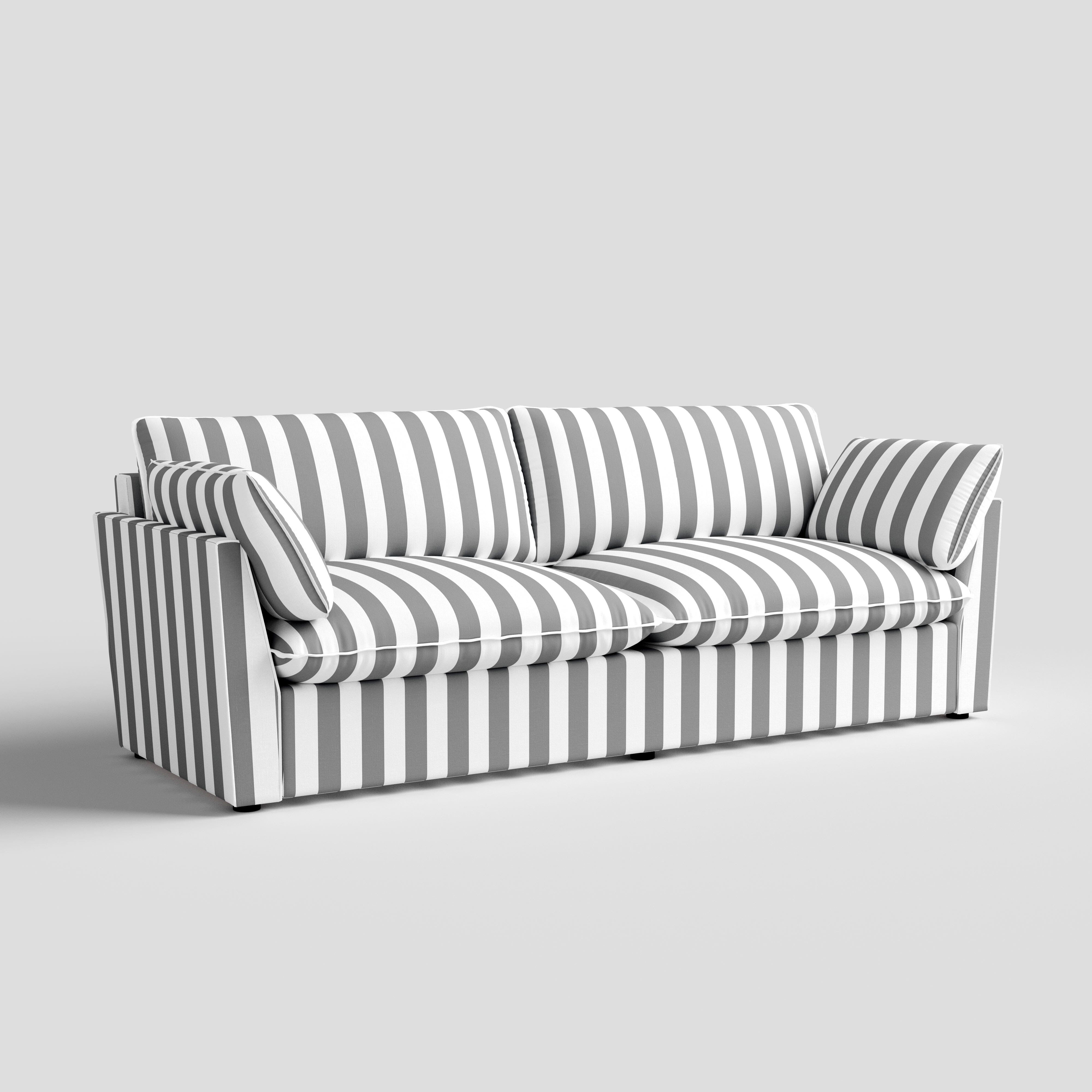 Cottonfy Retro Striped Fabric Handmade Sofa – Living and Home
