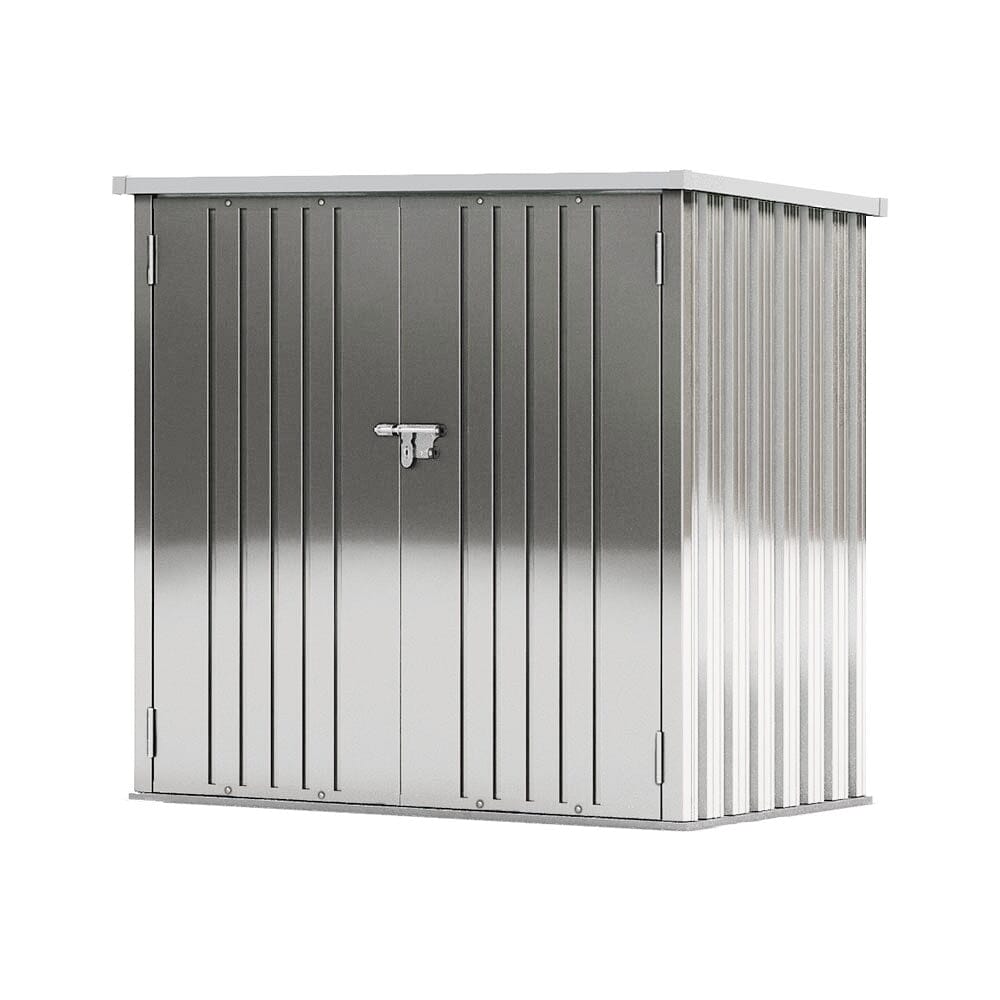 5.5x3FT Grey Slanted Roof Garden Shed with Double Doors Living and Home 
