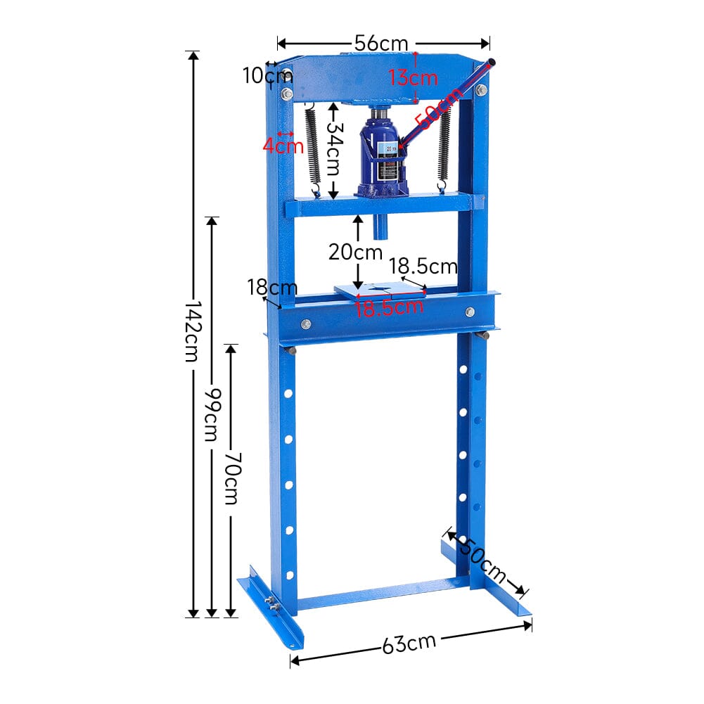 6/12/20Ton Blue Hydraulic Shop Press with Press Plates Workshop Presses Living and Home 