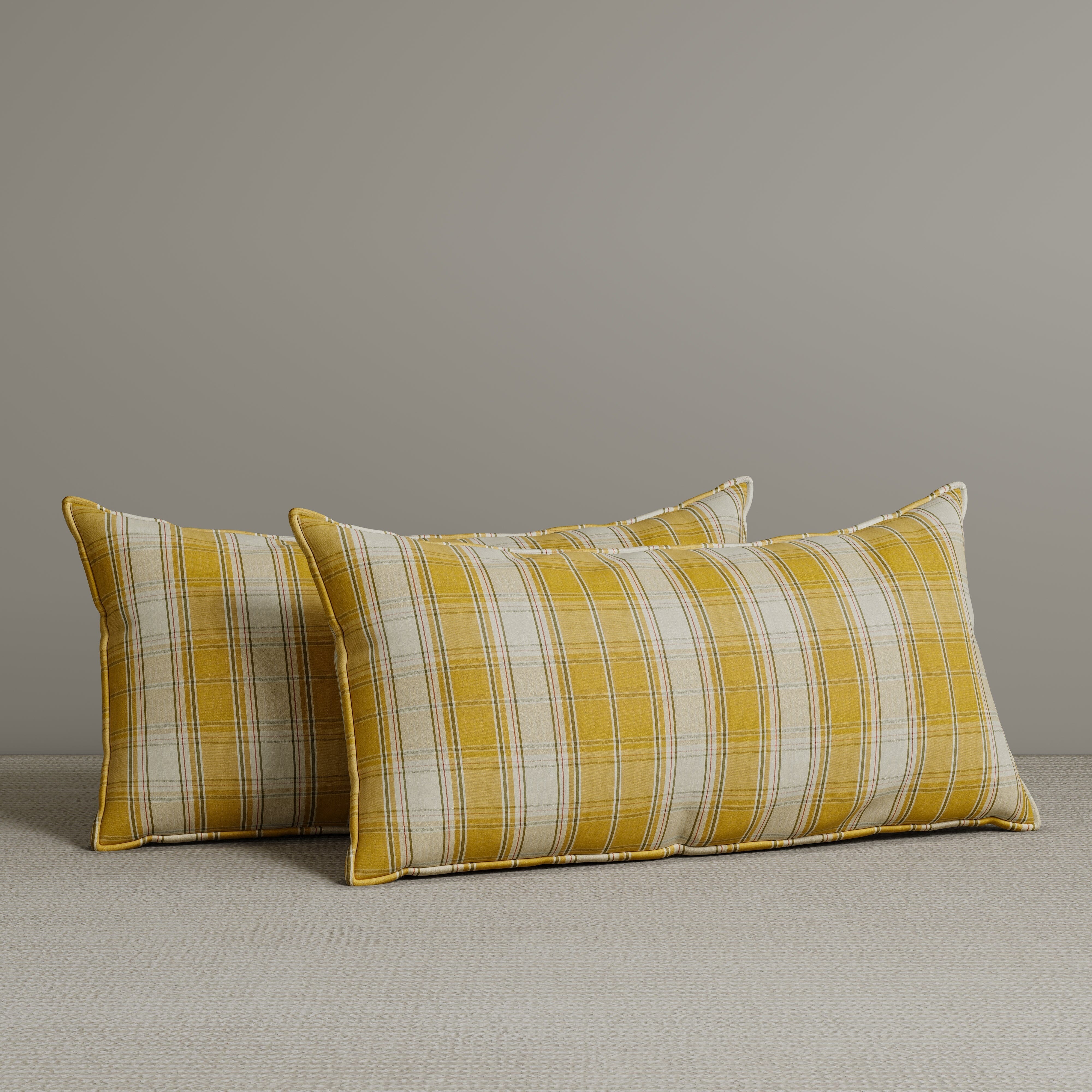 ‍Exclusive Waist Cushion in Yellow Checkered Cotton Linen, 56*27*12 CM (100% off) Cottonfy UK 