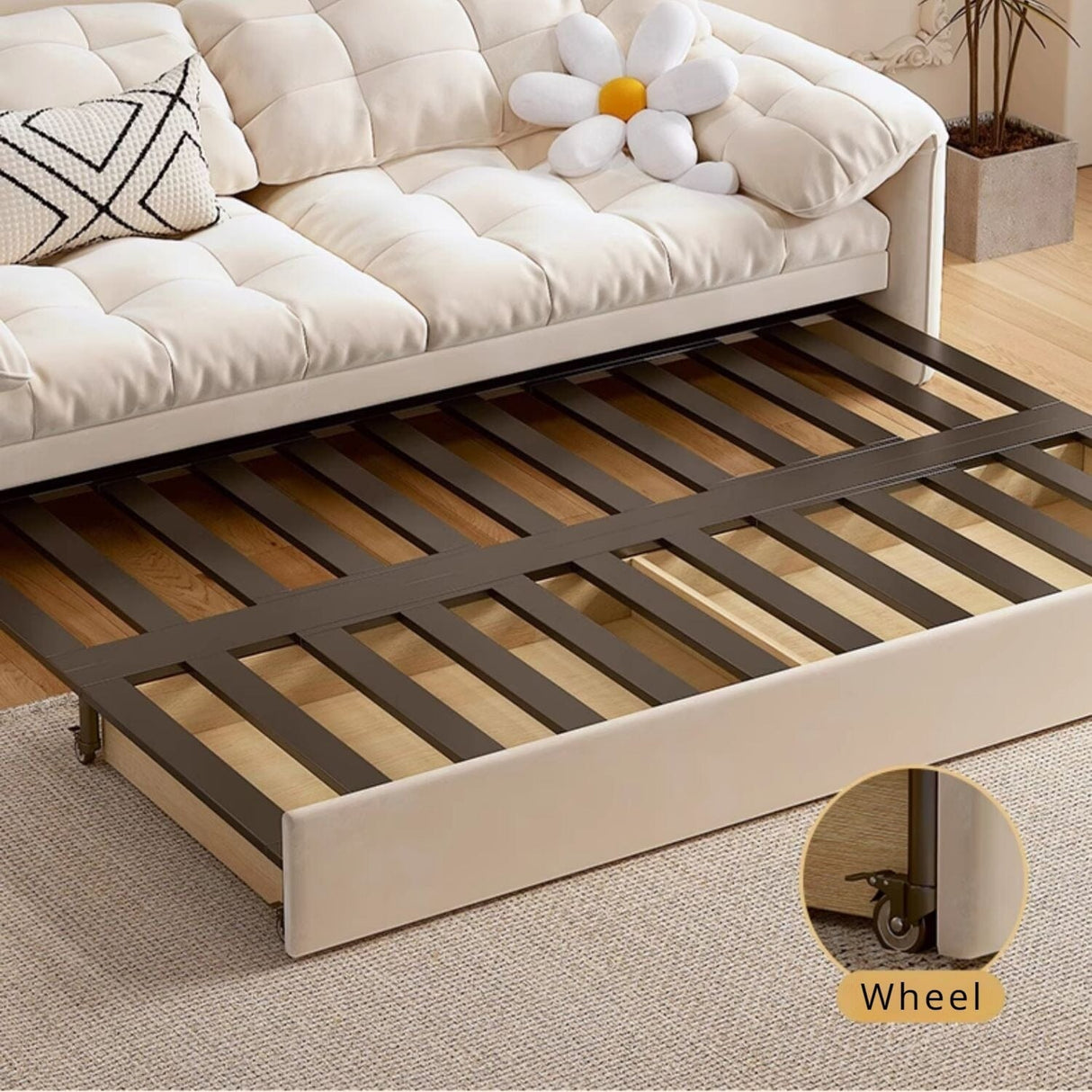 Cottonfy Cloud Elephant Ears Folding Corner Sofa Bed with Storage Cottonfy UK 