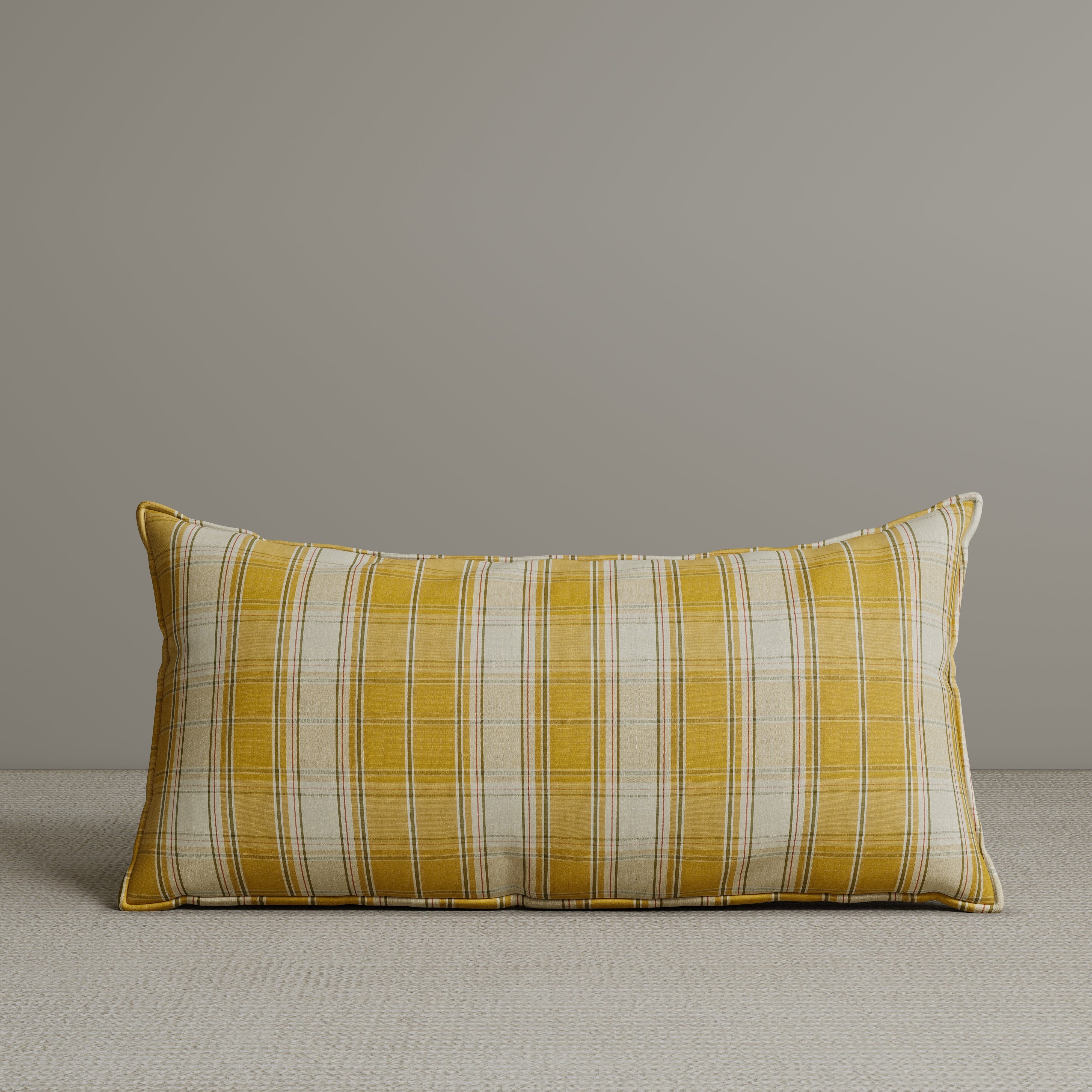 Exclusive Waist Cushion in Yellow Checkered Cotton Linen, 56*27*12 CM Cottonfy UK 1 PC In Stock 