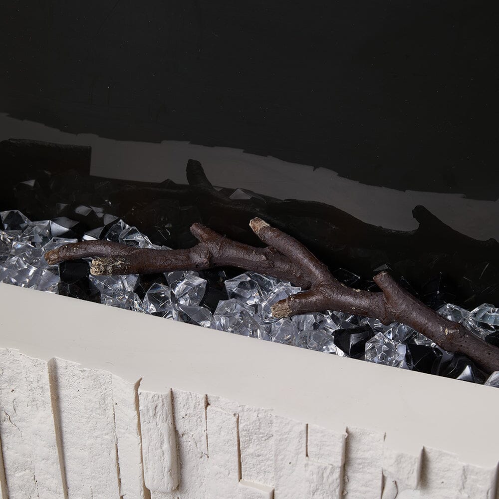 47/59 Inch Wall Mounted Electric Fireplace with Faux Stone Mantel, WiFi, Remote & LED Flames Living and Home 