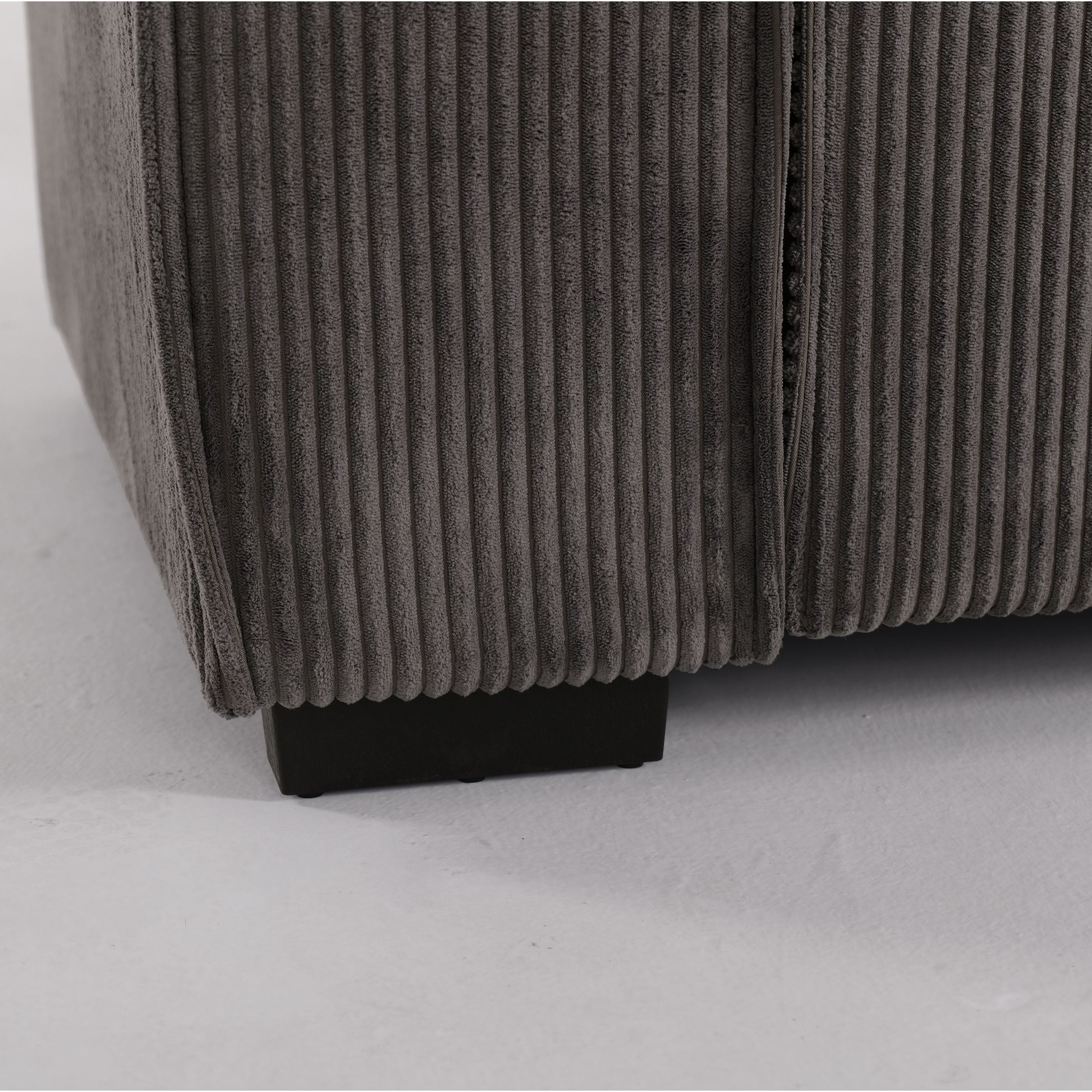 Grey Corduroy Sofa Bed with Adjustable Backrest and Spring Coil Support Living and Home 