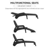 193cm D Outdoor Folding Lounge Chair Recliner with Wheels Sunloungers Living and Home 