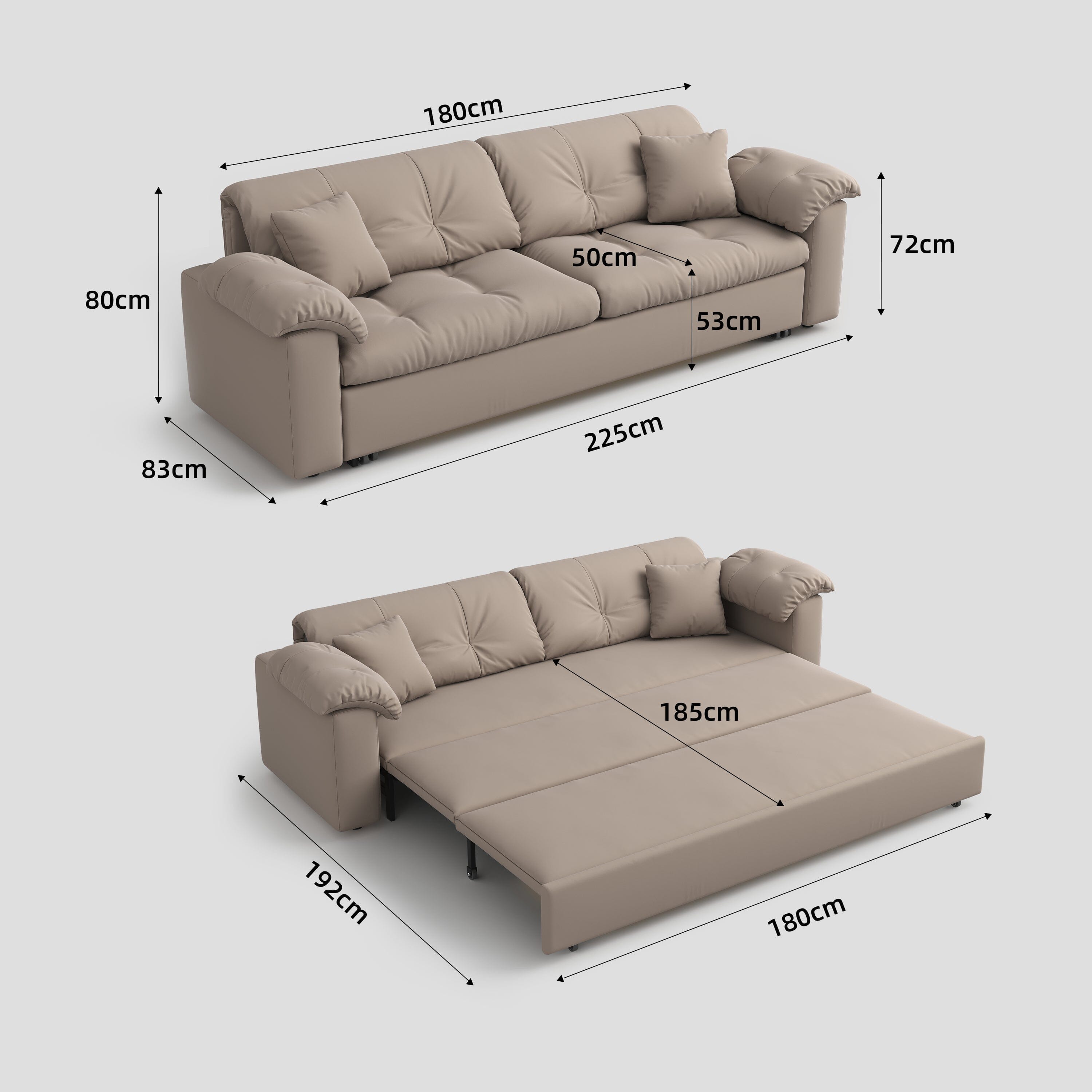 Cottonfy Multifunctional Sleeper Pull Out 2 Seater Sofa Bed with Storage Space Cottonfy UK 