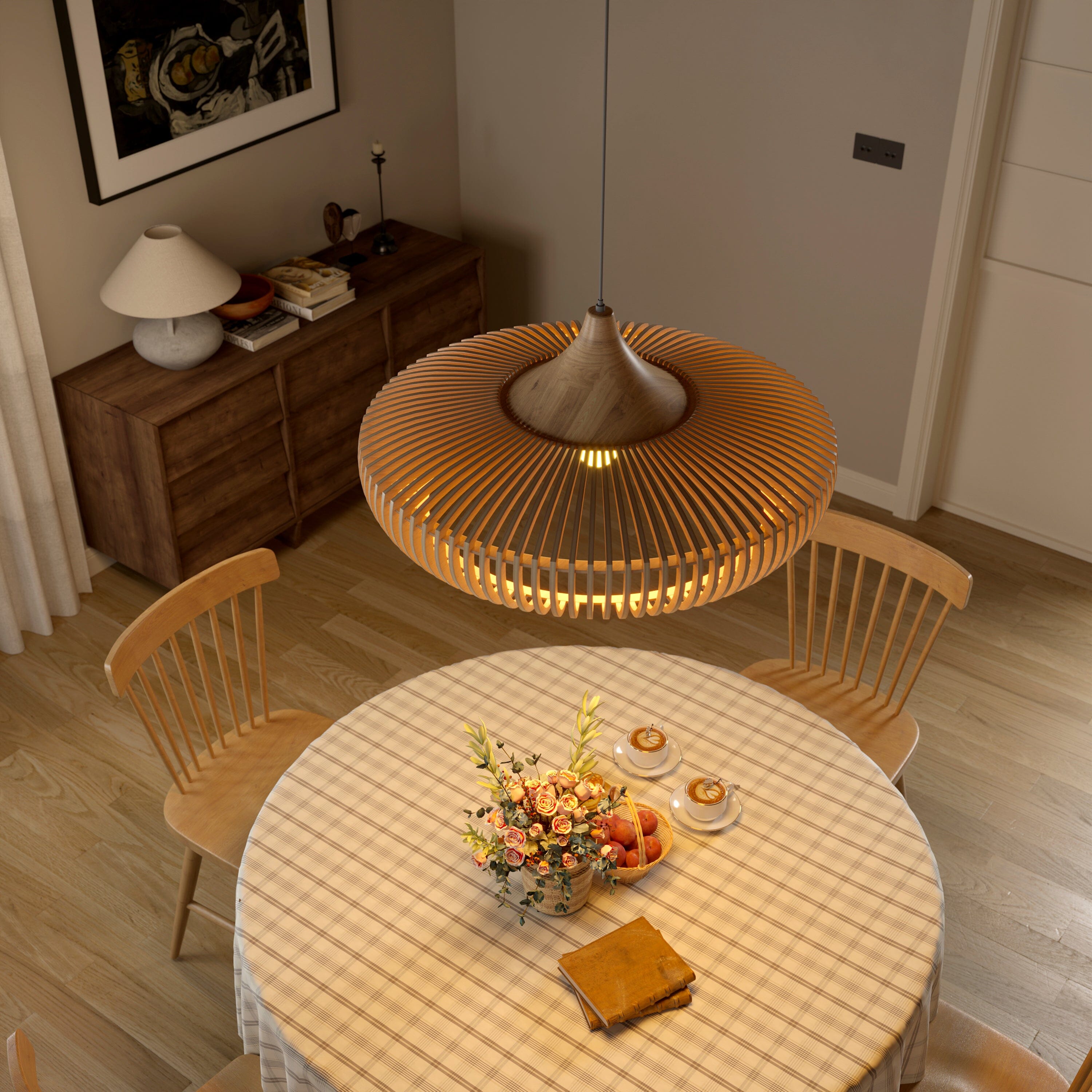 Shadome-Lightsin Handcrafted Wooden Kitchen Pendant Light Fixtures Lightsin UK 