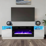 178cm W 5000BTU Recessed Electric Fireplace TV Stand with Closed Storage 3 Flame Colours Freestanding Fireplaces Living and Home 