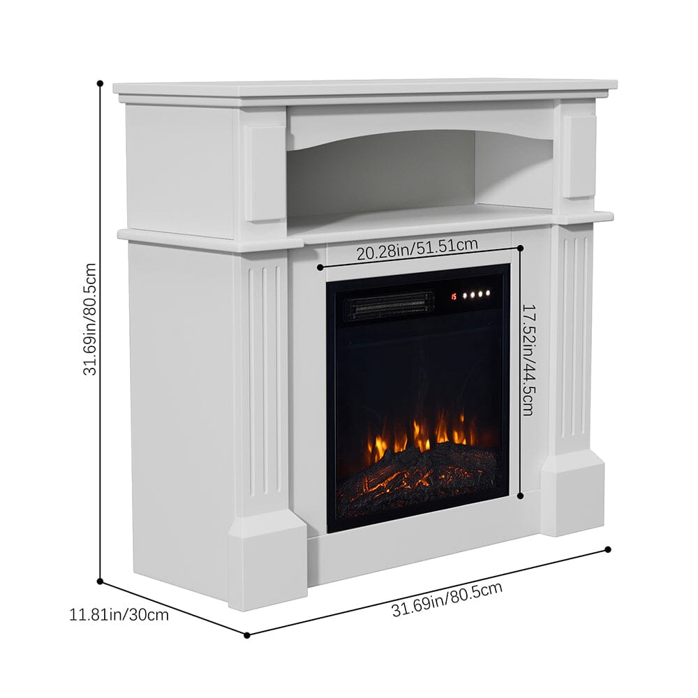 Wood Grain Fireplace Cabinet with 18inch Electric Fire | Touchscreen-enabled & remote-controlled Living and Home 