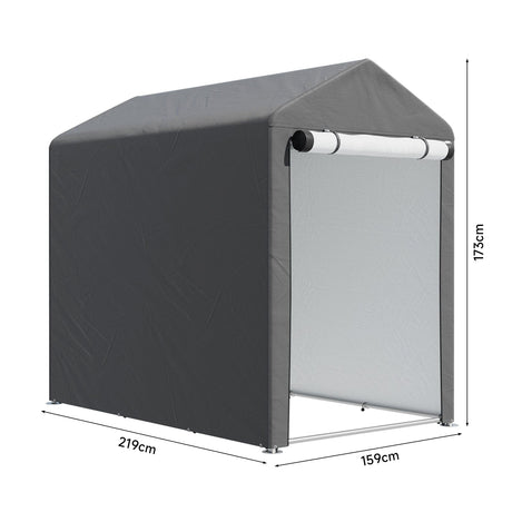 Galvanized Tube Storage Shed Garden Shed in Grey Garden Sheds Living and Home 5*7ft 