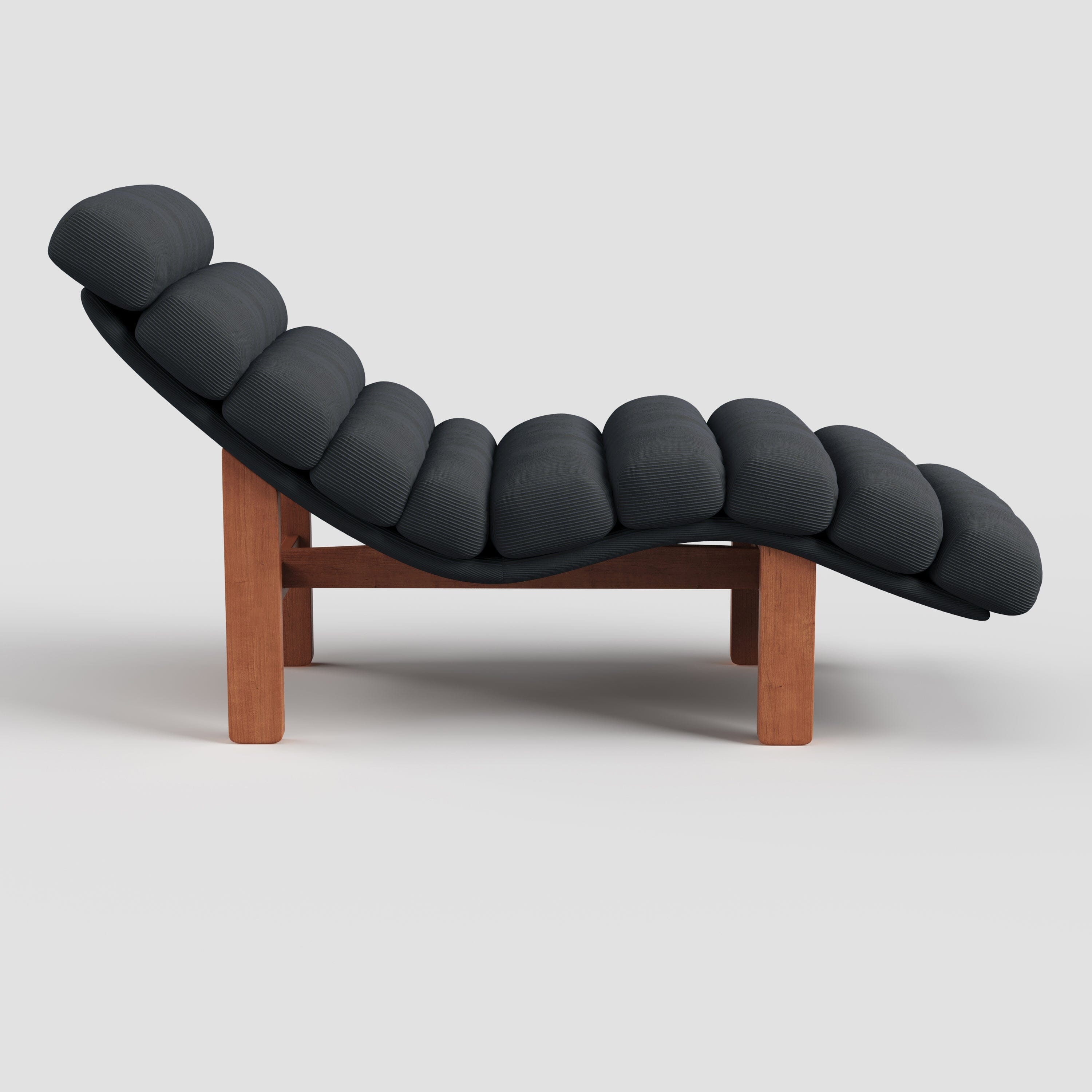 Cottonfy Modern Ergonomic Corduroy Chaise Lounge with Natural Wooden Frame Living and Home 