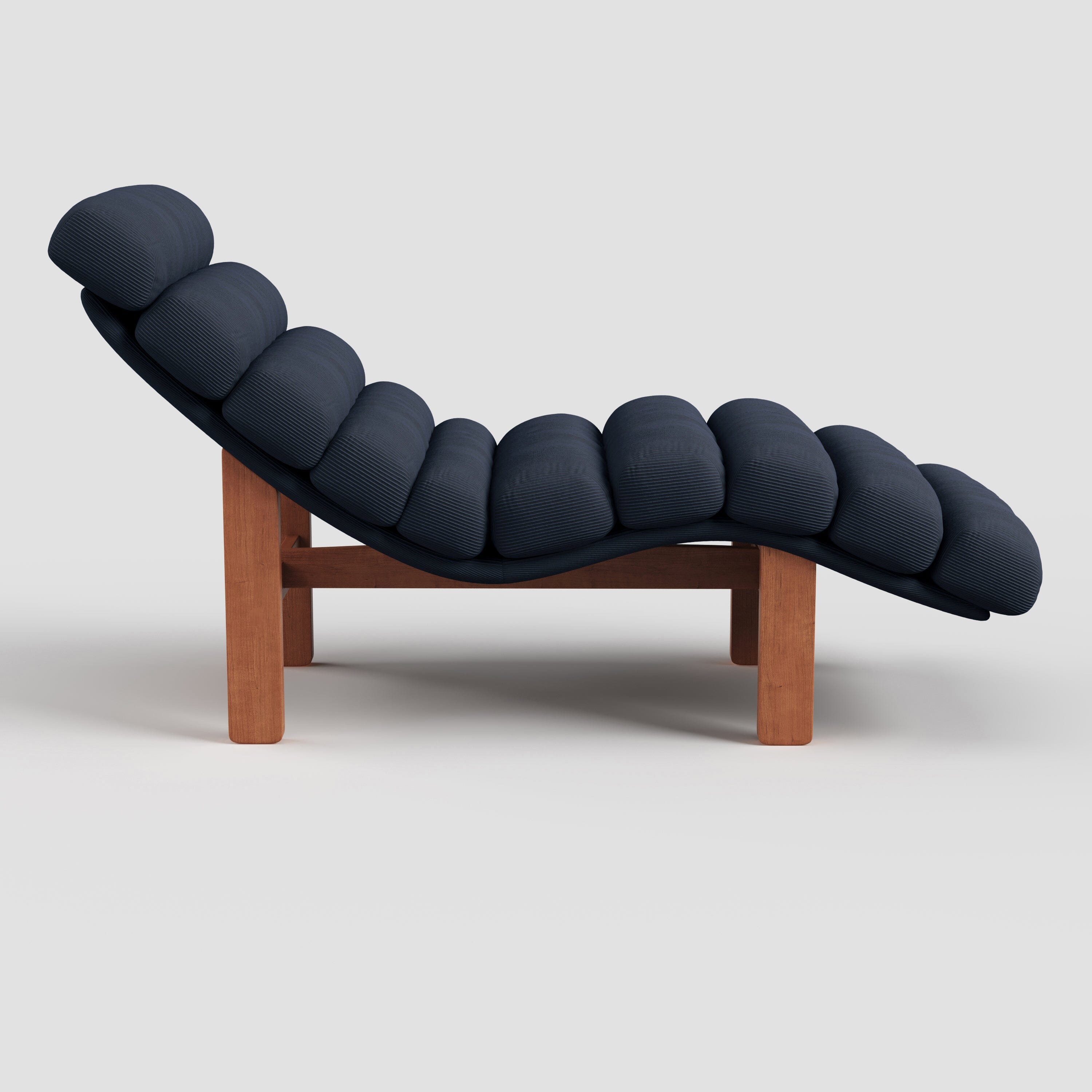 Cottonfy Modern Ergonomic Corduroy Chaise Lounge with Natural Wooden Frame Living and Home 