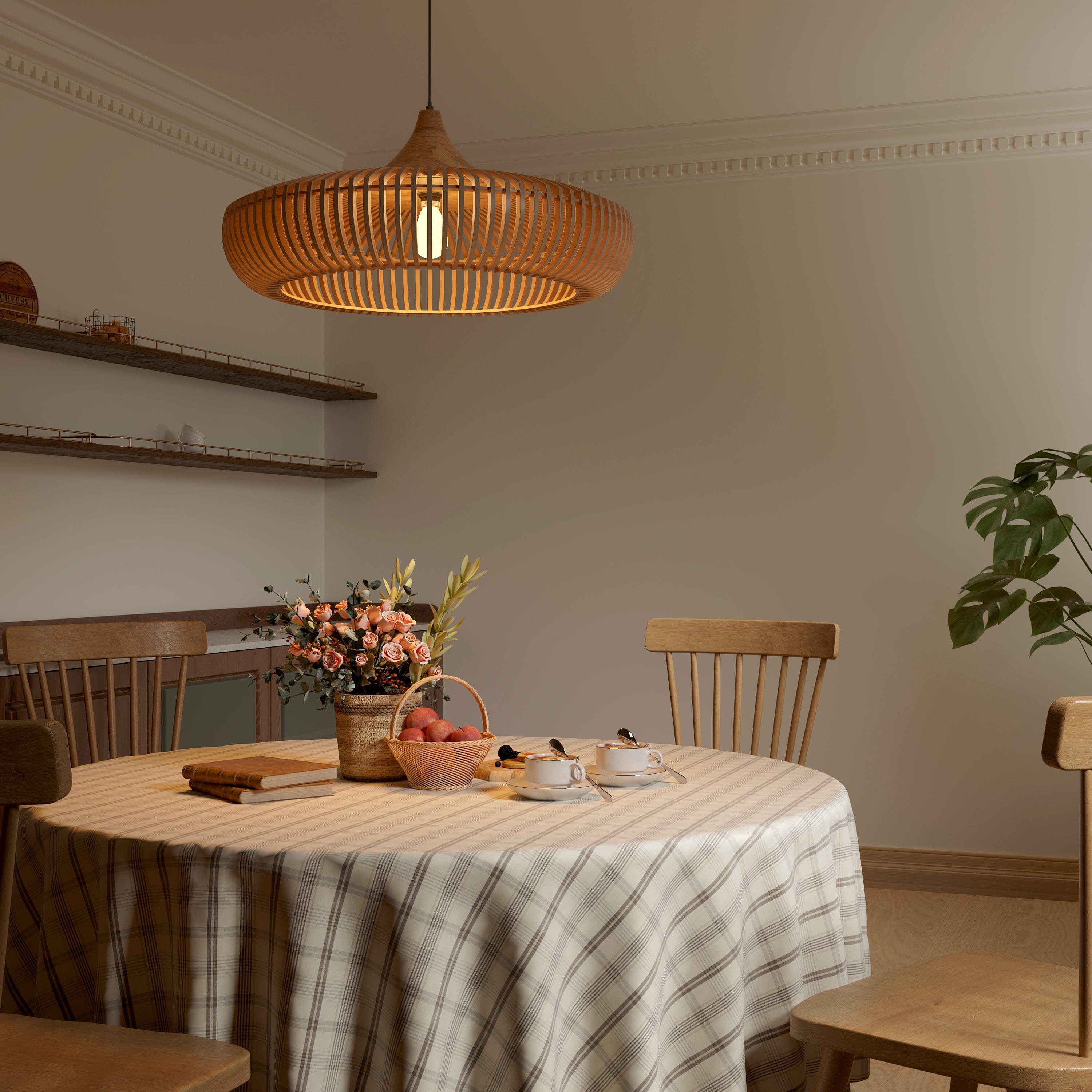 Shadome-Lightsin Handcrafted Wooden Kitchen Pendant Light Fixtures Lightsin UK 