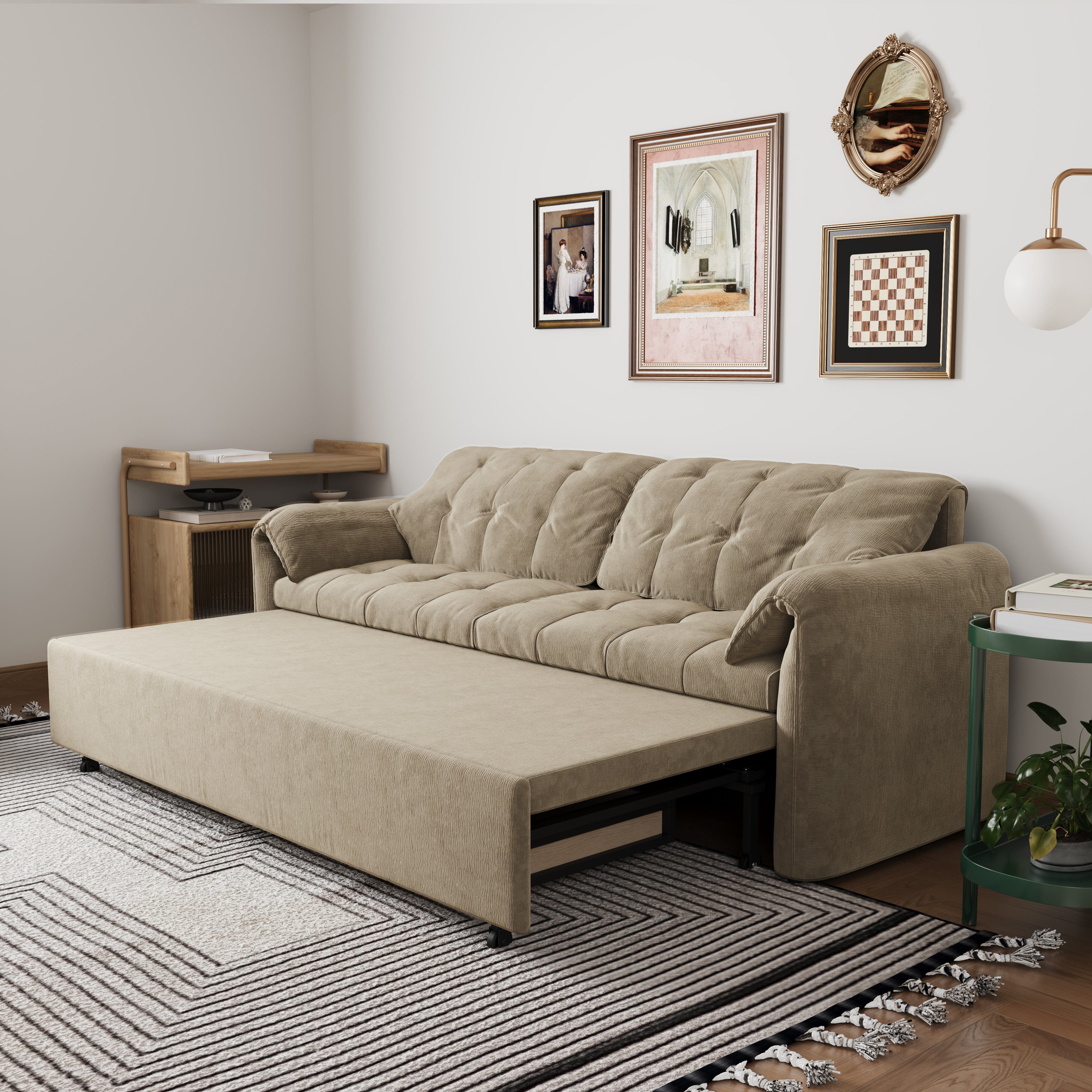 Cottonfy Upgraded Cloud Chenille Skin Friendly Sofa Bed with Storage Living and Home 