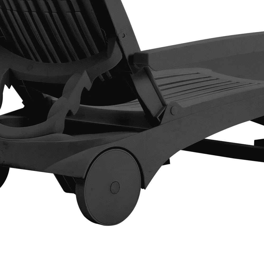 193cm D Outdoor Folding Lounge Chair Recliner with Wheels Sunloungers Living and Home 