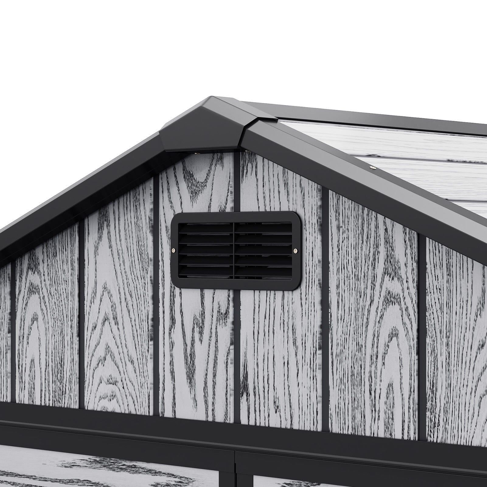8x6ft / 8x8ft Plastic Outdoor Apex Roof Tool Shed with Dual-door