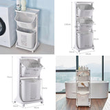 2/3 Tiers Laundry Basket Plastic Storage Trolley Laundry Baskets Living and Home 