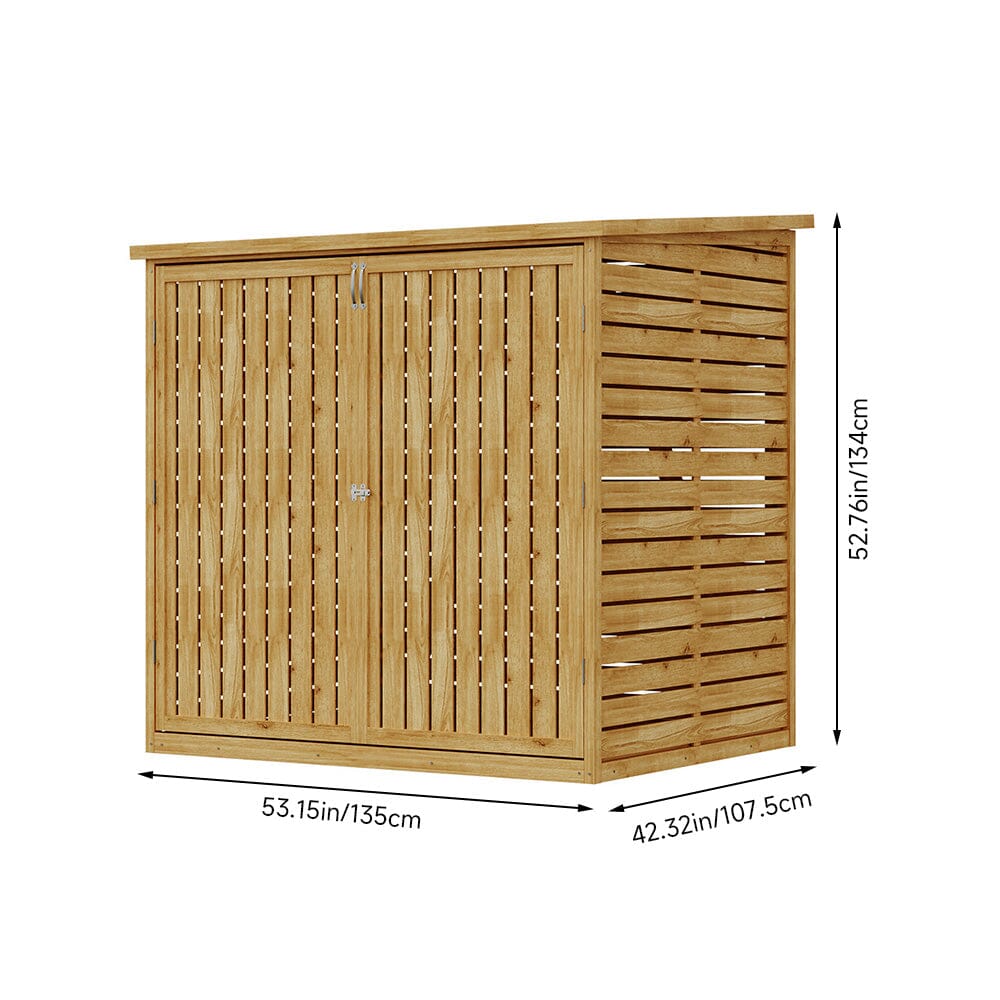Wooden Bicycle Shed with Asphalt Roof and Steel Locking Door Living and Home 