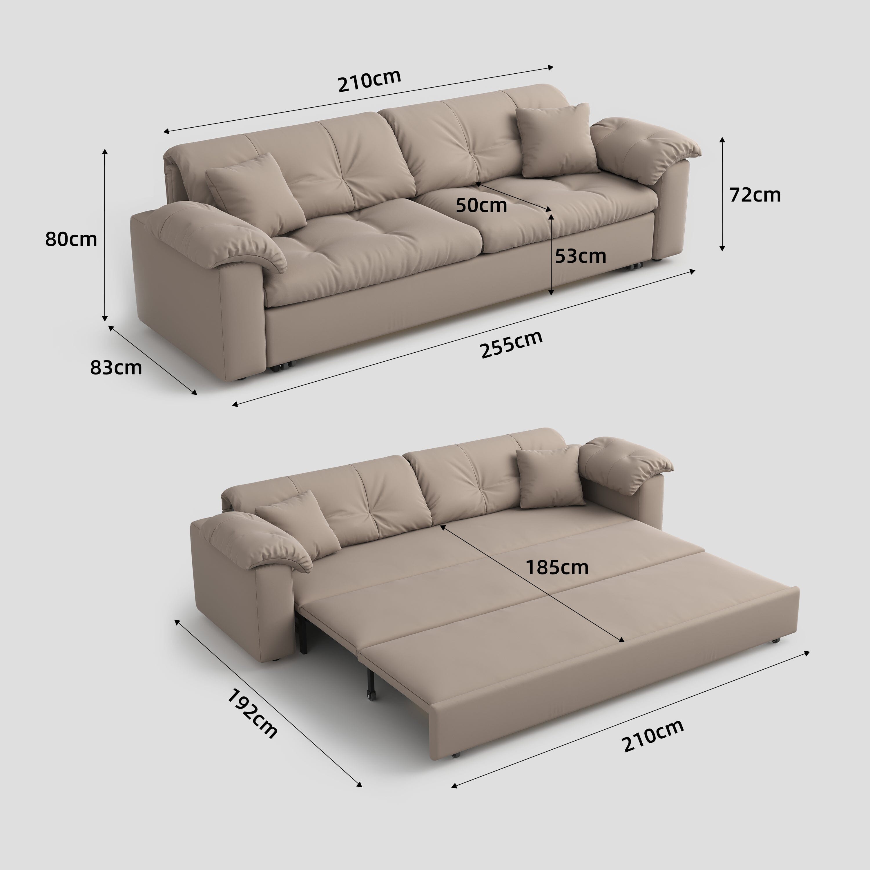 Cottonfy Multifunctional Sleeper Pull Out 2 Seater Sofa Bed with Storage Space Cottonfy UK 