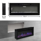60 Inch Wall Mounted Fireplaces 1500W Insert Modern Electric Fireplace Heater Wall Mounted Fireplaces Living and Home 
