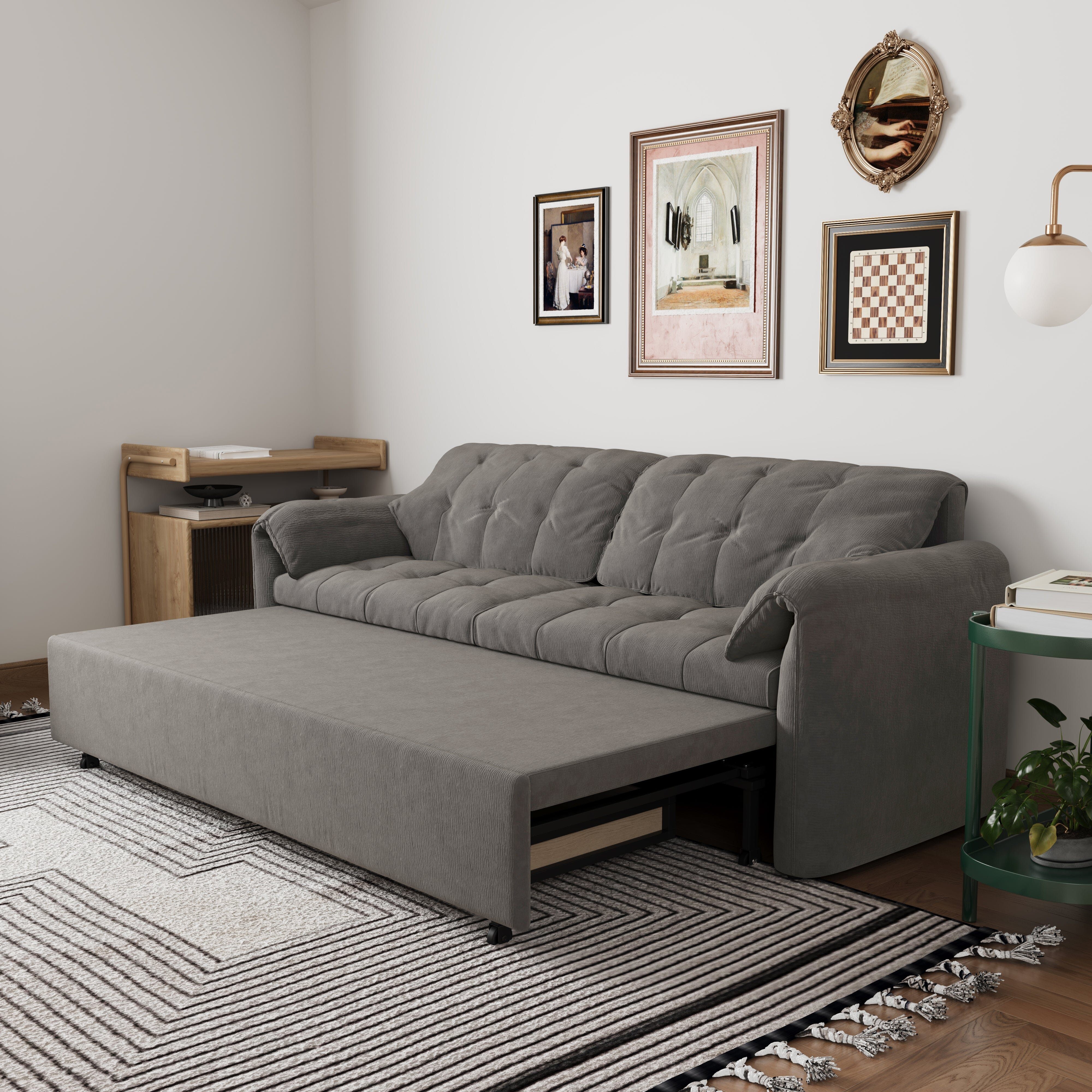 Cottonfy Upgraded Cloud Chenille Skin Friendly Sofa Bed with Storage Living and Home 