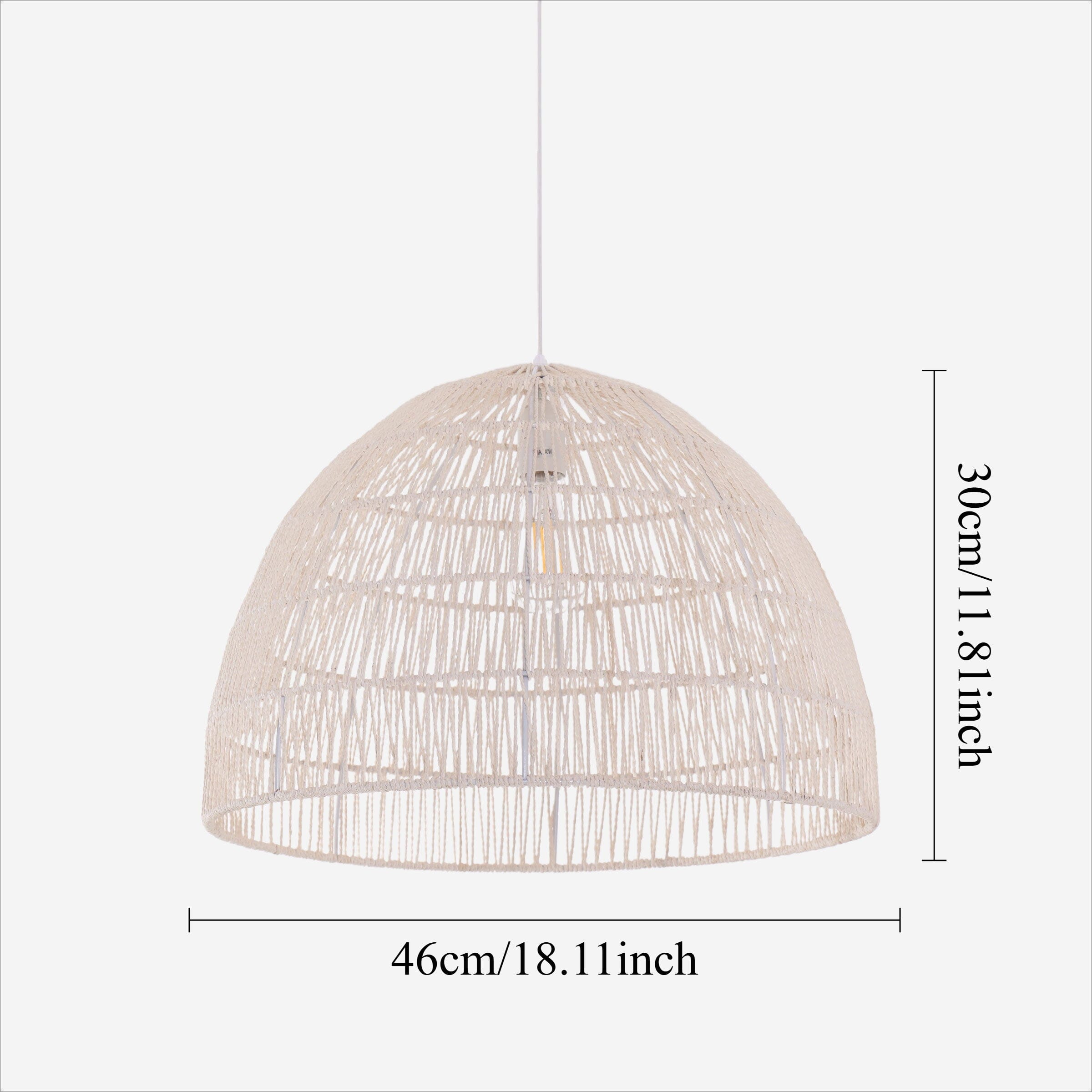 Lightsin Handwoven Paper Rope Dome Pendant Light with Iron Frame Lightsin UK 