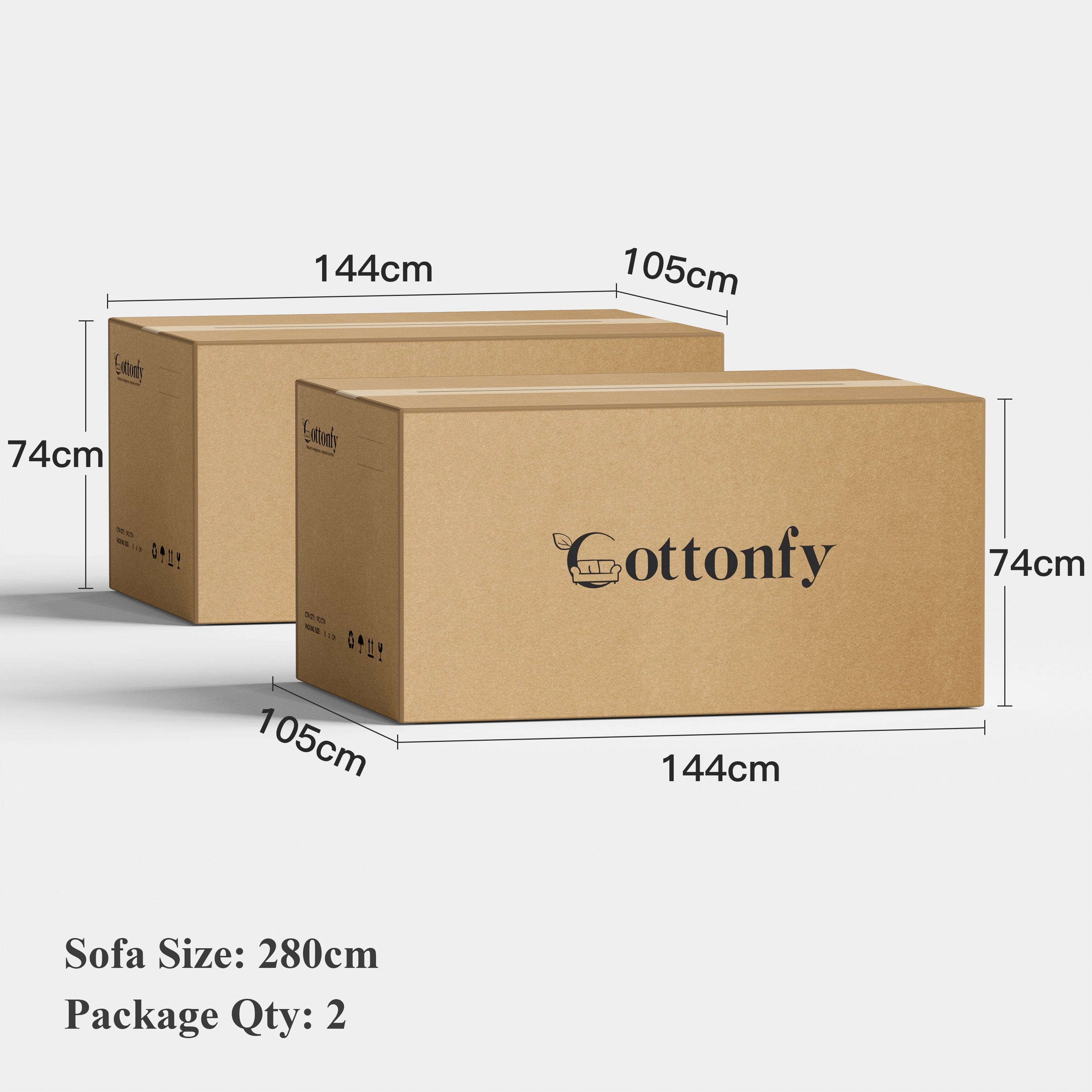 Cottonfy Elegant Linen Tofu Block Fabric Down Sofa 2 Seater Sofas Cottonfy UK 