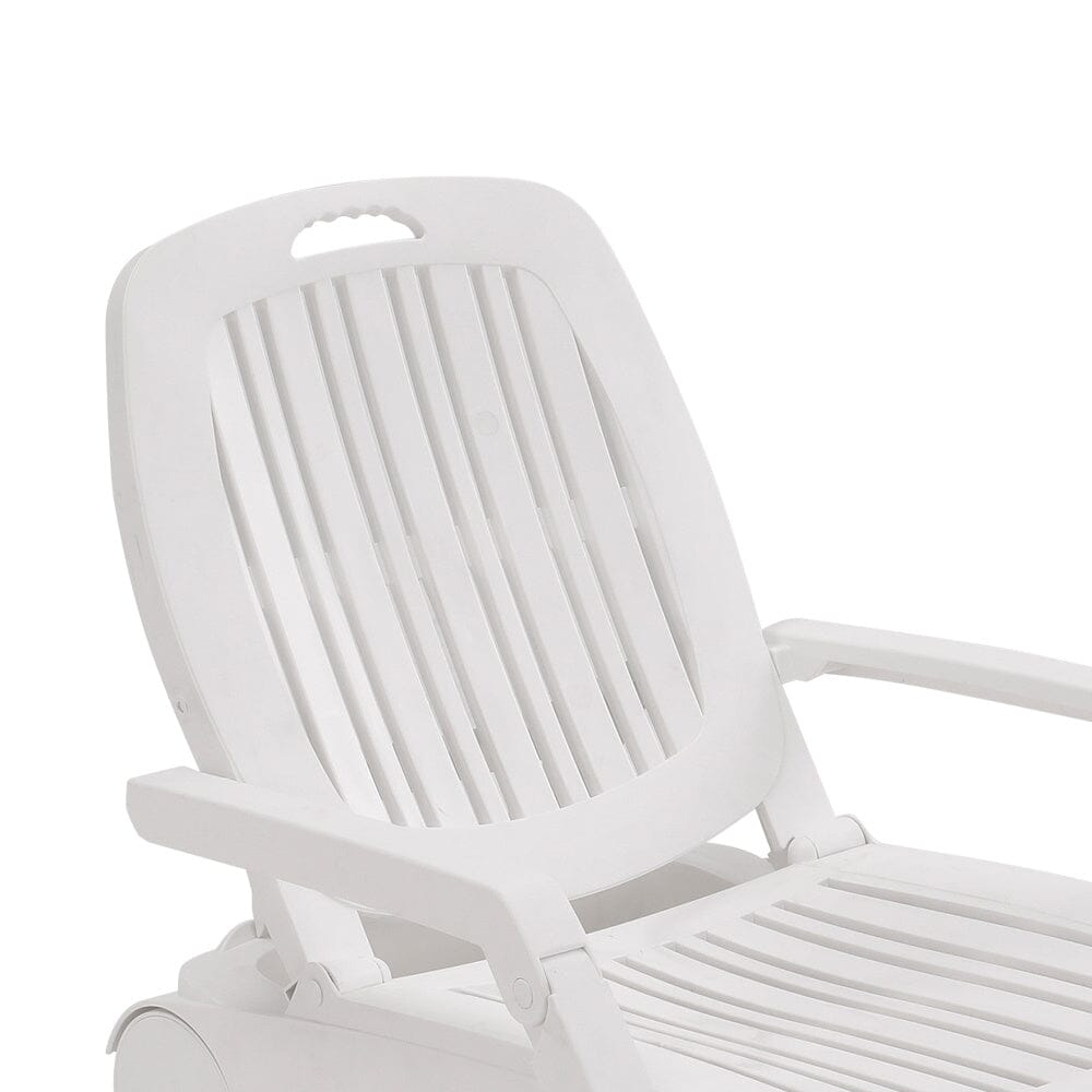 193cm D Outdoor Folding Lounge Chair Recliner with Wheels Sunloungers Living and Home 