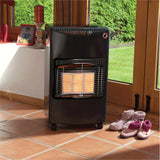 Black 4.2KW Portable Heater Free Standing Heating Cabinet Butane Gas Heater Space Heaters Living and Home 