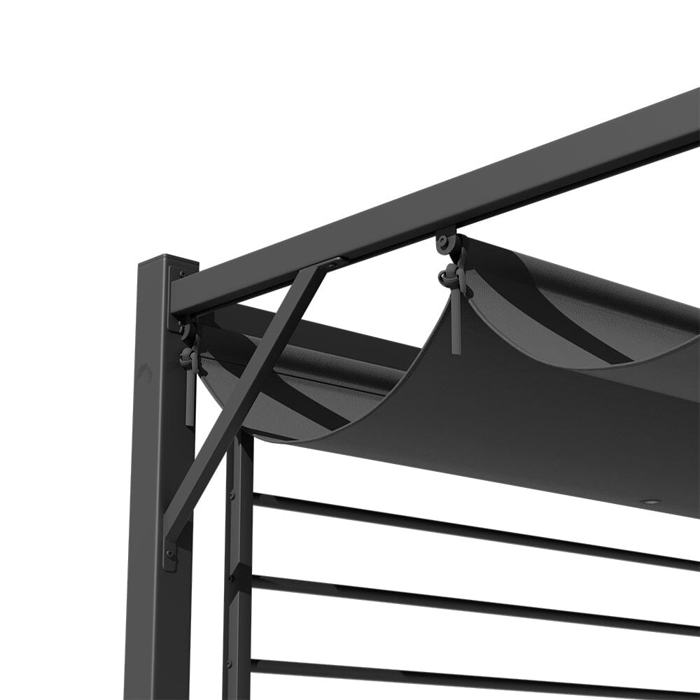 3x2.8x2.3m Dark Grey Pergola with Single-Sided Hollow Fence Living and Home 