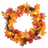 Fall Wreath for Front Door Halloween Thanksgiving Decoration Living and Home 
