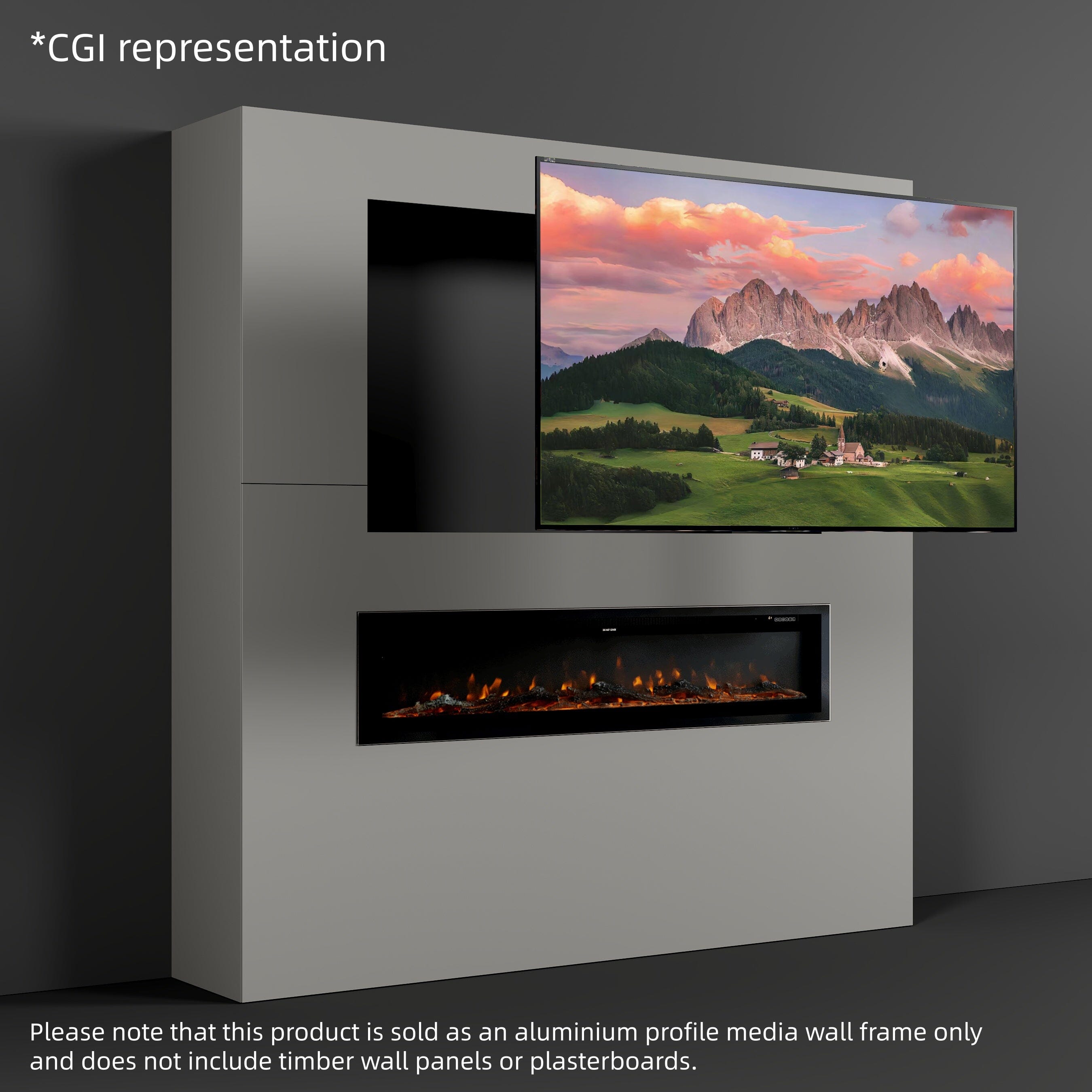 40/50/60 Inch Black/White 9 flame colour Electric Fireplace 1800W Wall Mounted Heater With Installation Kit Wall Mounted Fireplaces Living and Home 
