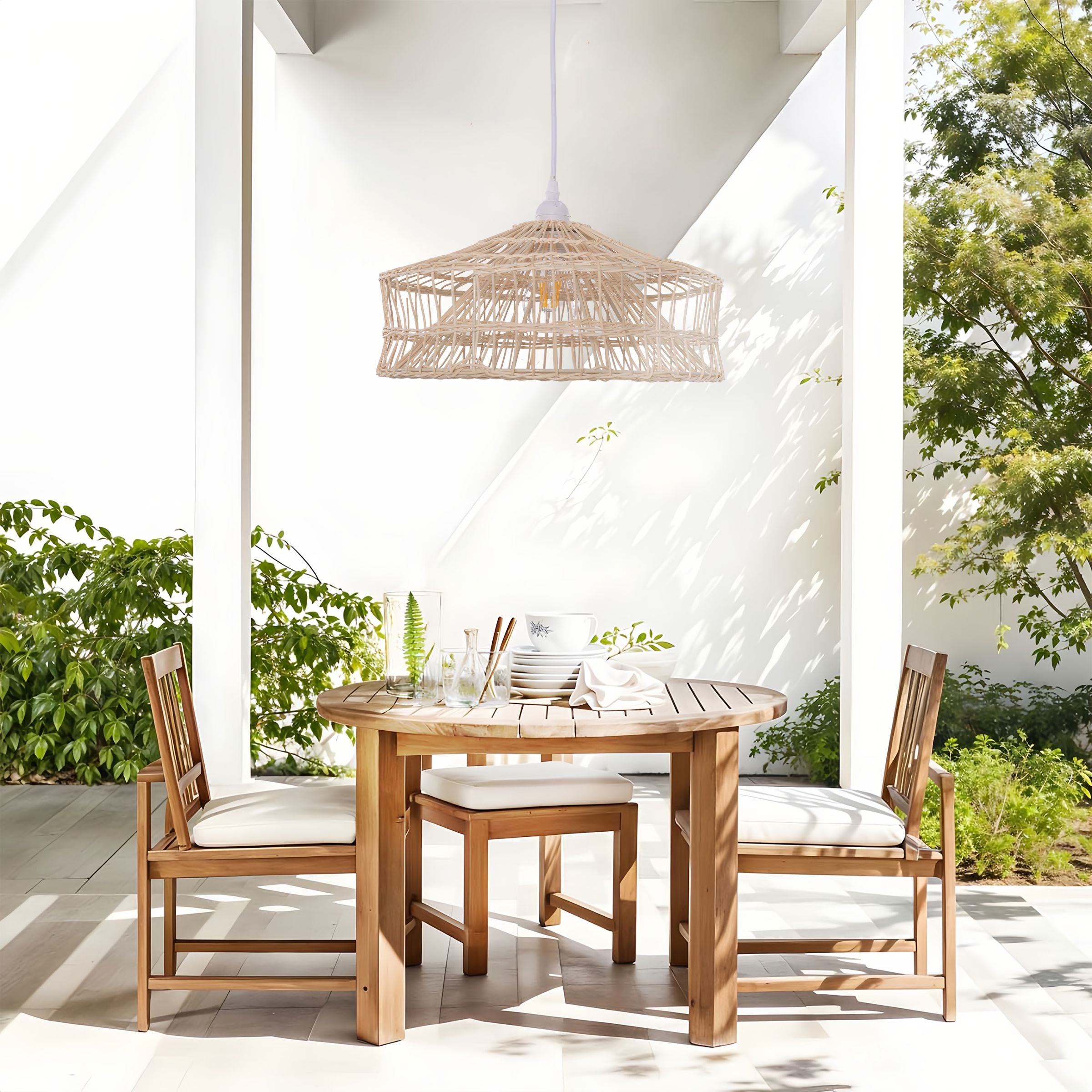 Lightsin NestLine Handwoven Shallow Pendant Lamp Lightsin UK 