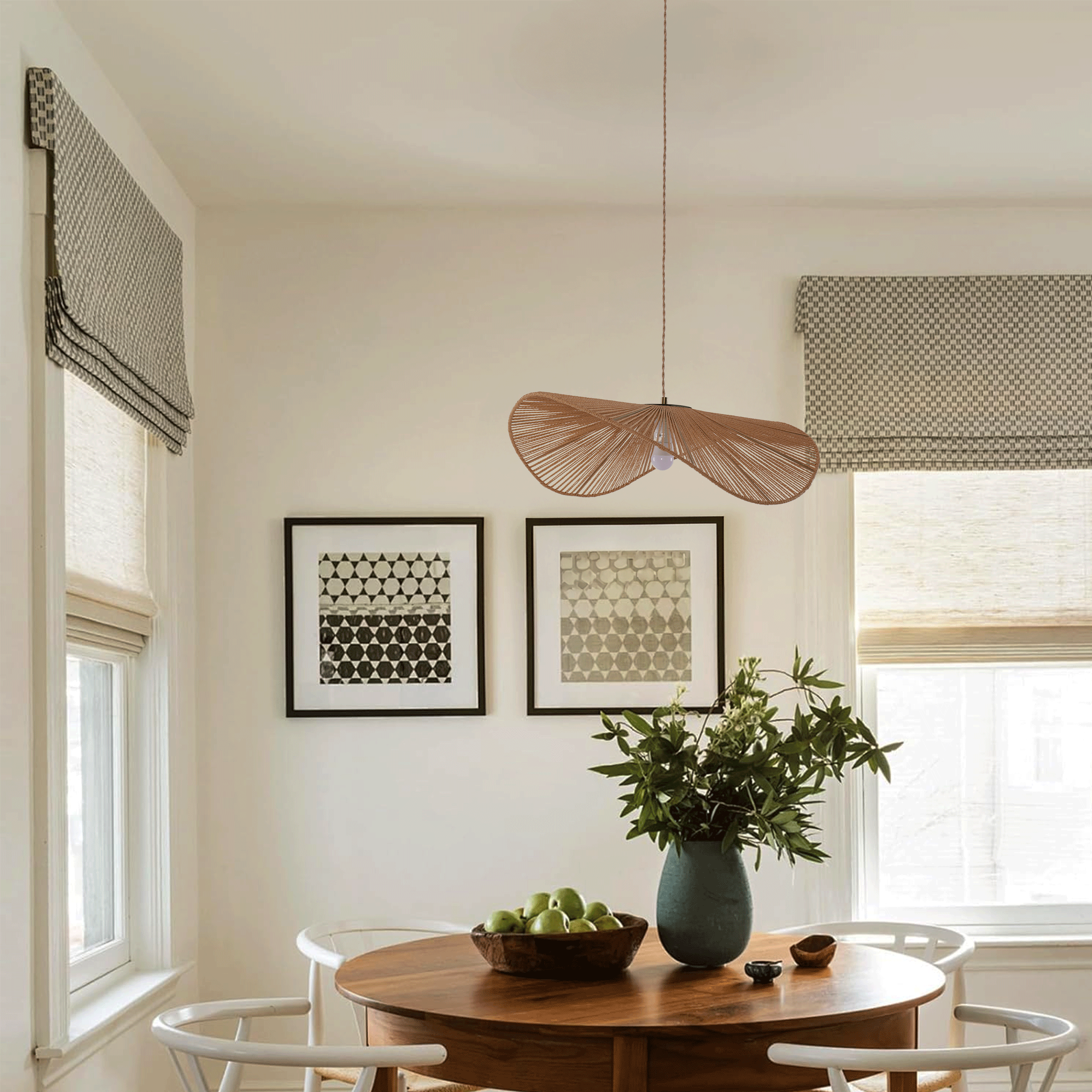 Lightsin Vintage Simple Creative Handwoven Hemp Rope Pendant Light Fixture Lightsin UK 