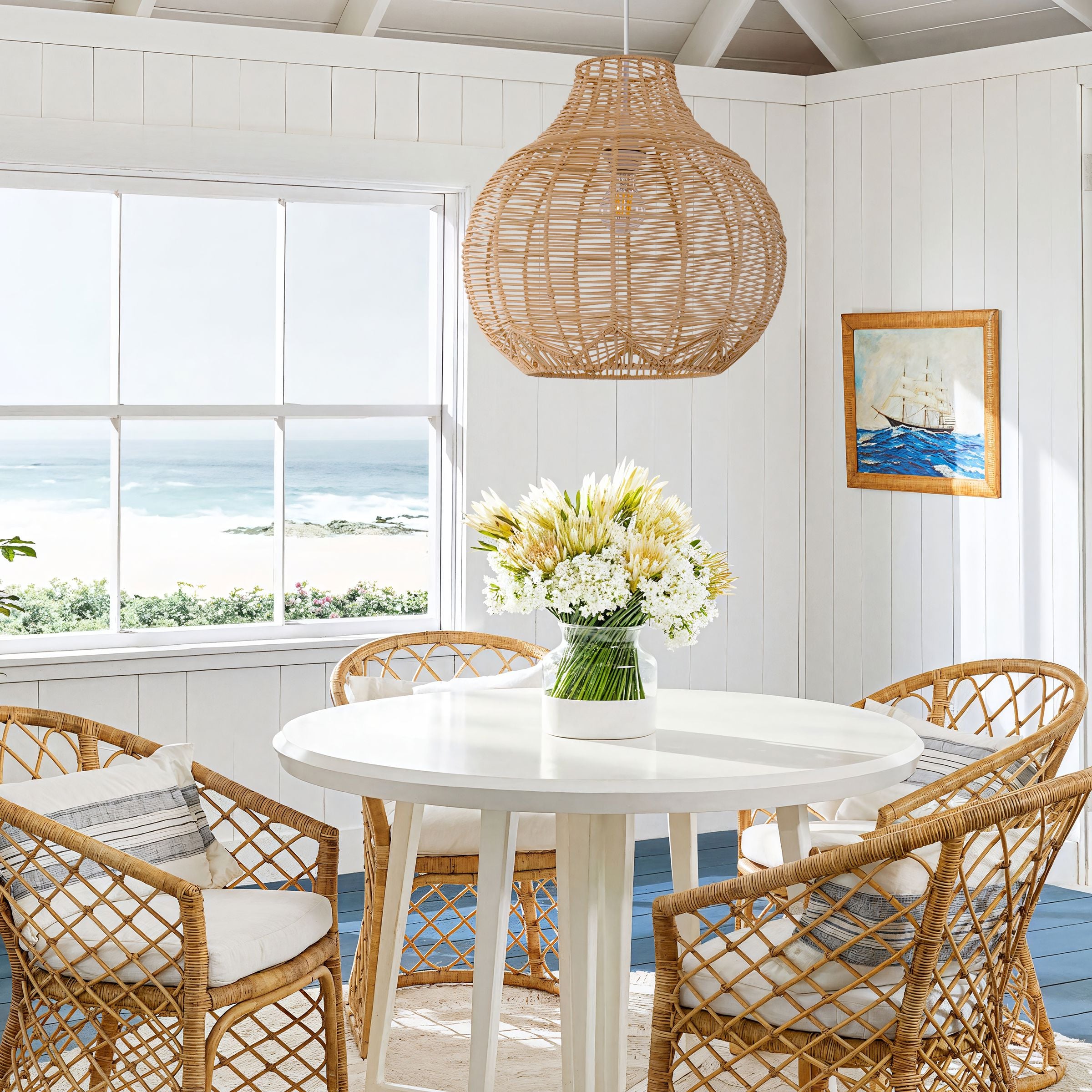 Lightsin Open-Gourd Japanese Rattan Pendant Light Lightsin UK 