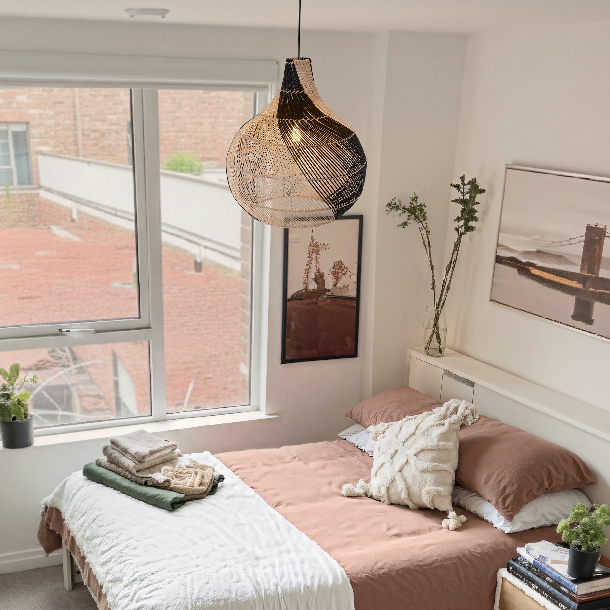 Lightsin Japanese Simple Vase Shaped Handwoven Rattan Pendant Light Lightsin UK 1 Unit 