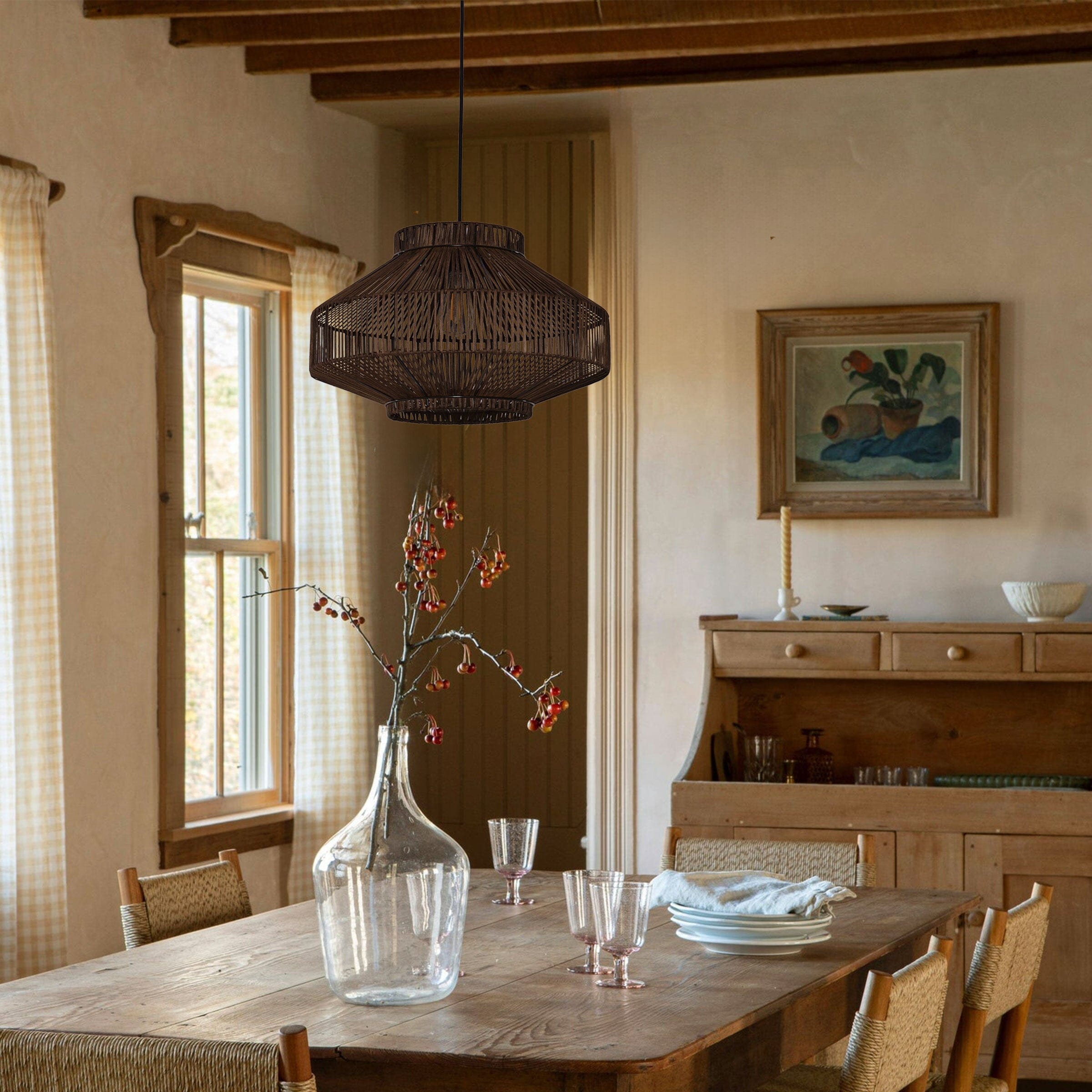 Lightsin Rattan Pendant Light for Modern Boho Interiors Perfect for Kitchen Pendant Lighting and Living Spaces Lightsin UK 