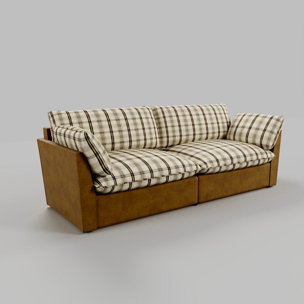 Cottonfy British Retro Check & Striped Sofa with Removable Covers Living and Home 