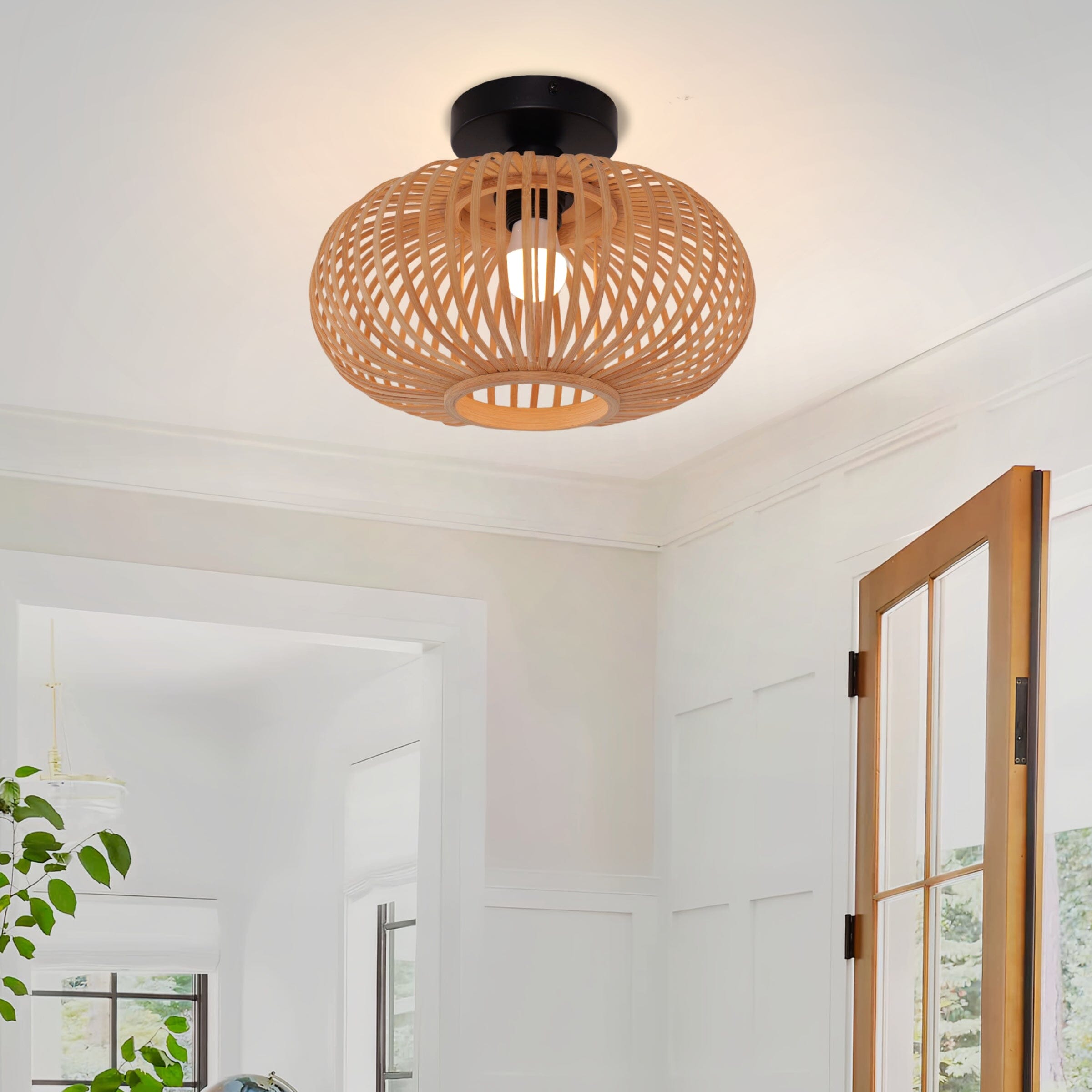 Lightsin Highly Cost-Effective Natural Woven Bamboo Wall Lamp Lightsin UK 